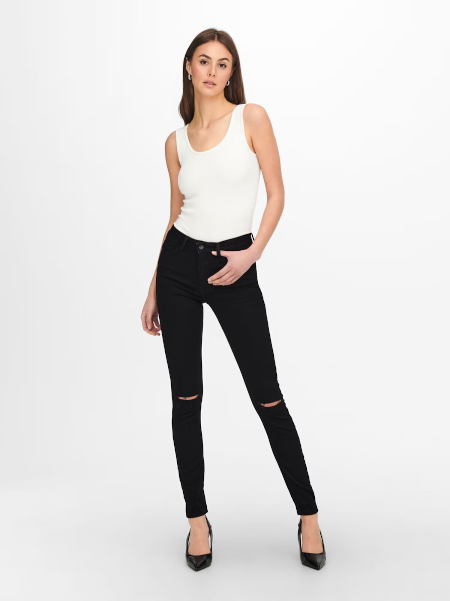 JDY Jeans 'NIKKI' negru denim - Pled.ro