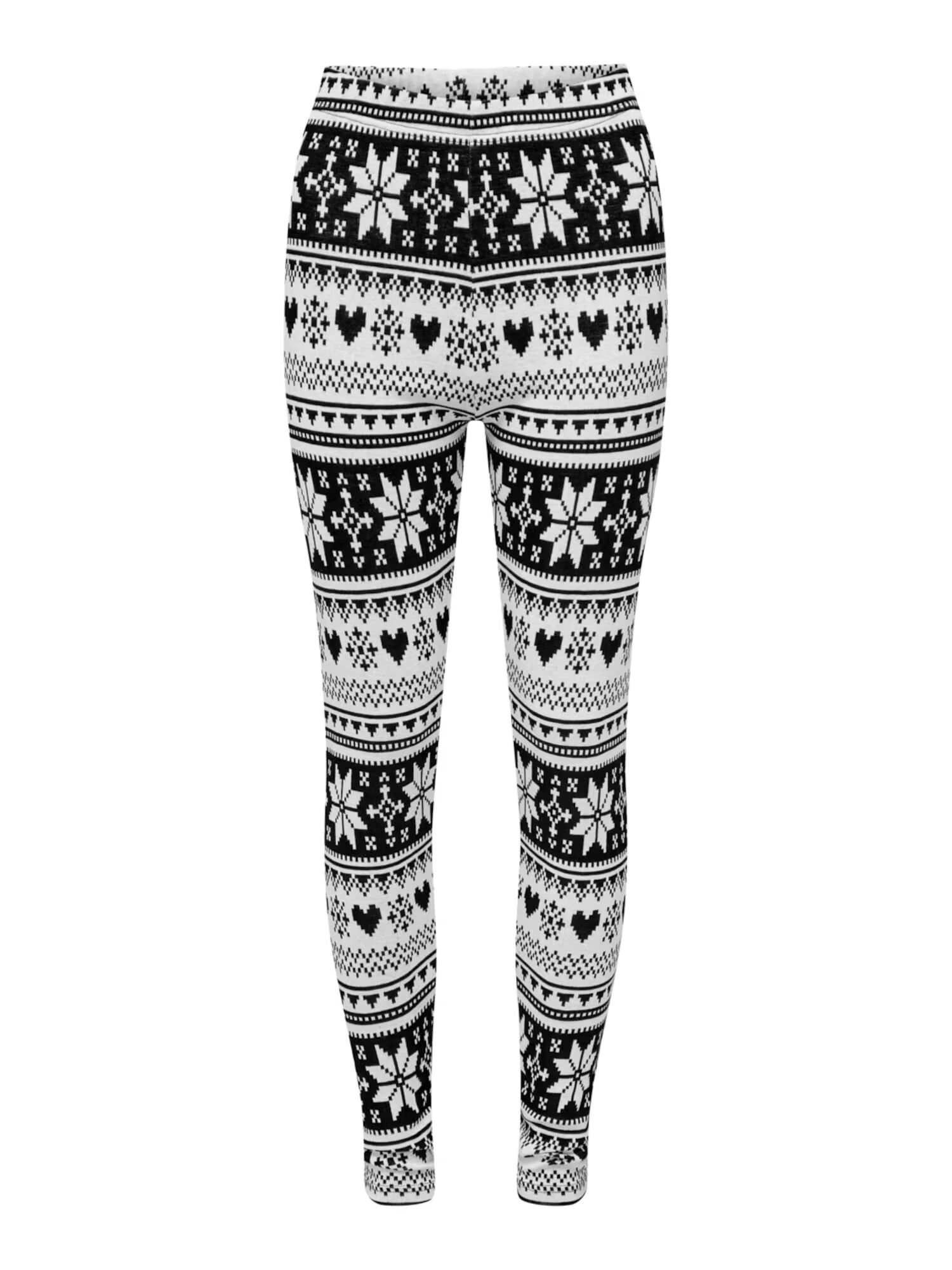 JDY Leggings 'SANTA X-MAS' negru / alb - Pled.ro