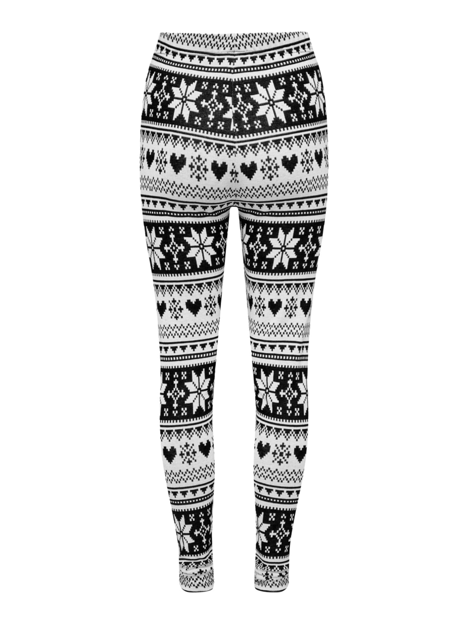 JDY Leggings 'SANTA X-MAS' negru / alb - Pled.ro