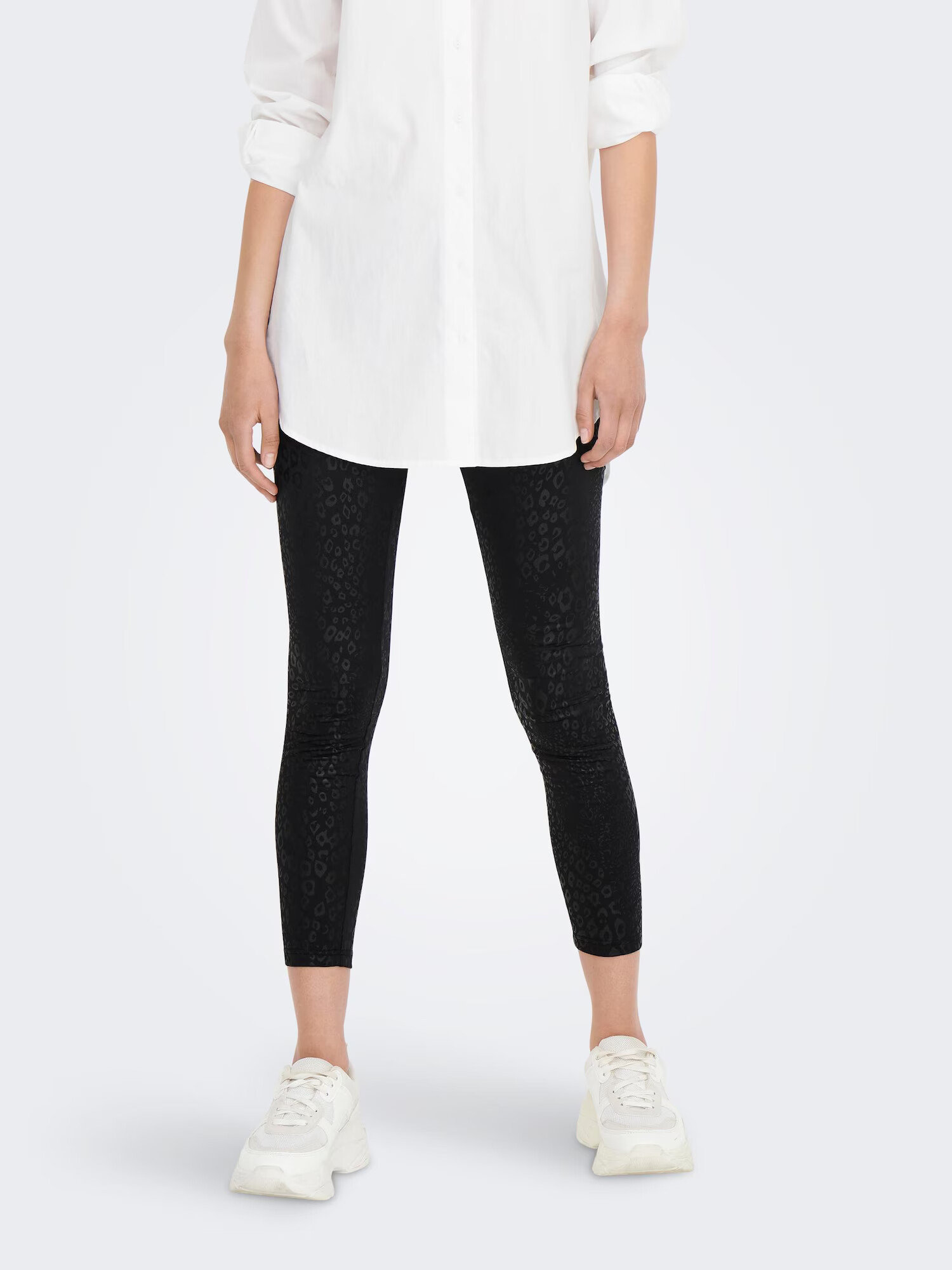 JDY Leggings 'Stine' gri metalic / negru - Pled.ro