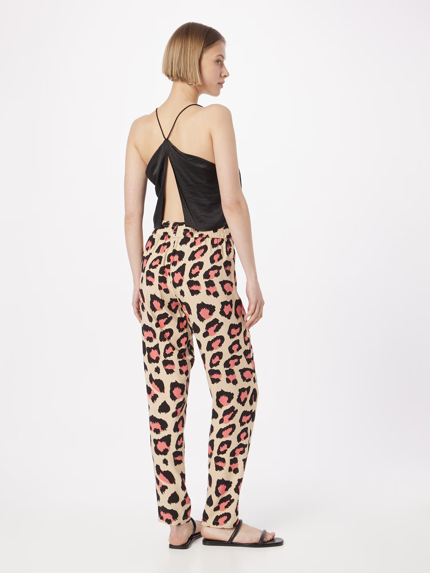 JDY Pantaloni 'STAAR' crem / roz / negru - Pled.ro