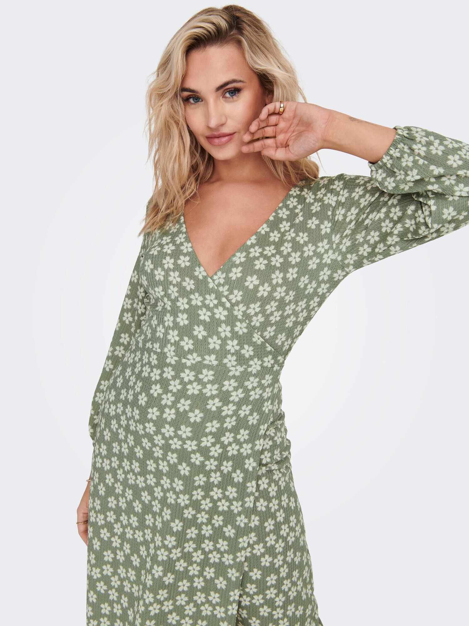 JDY Rochie 'Ibi' verde / alb - Pled.ro