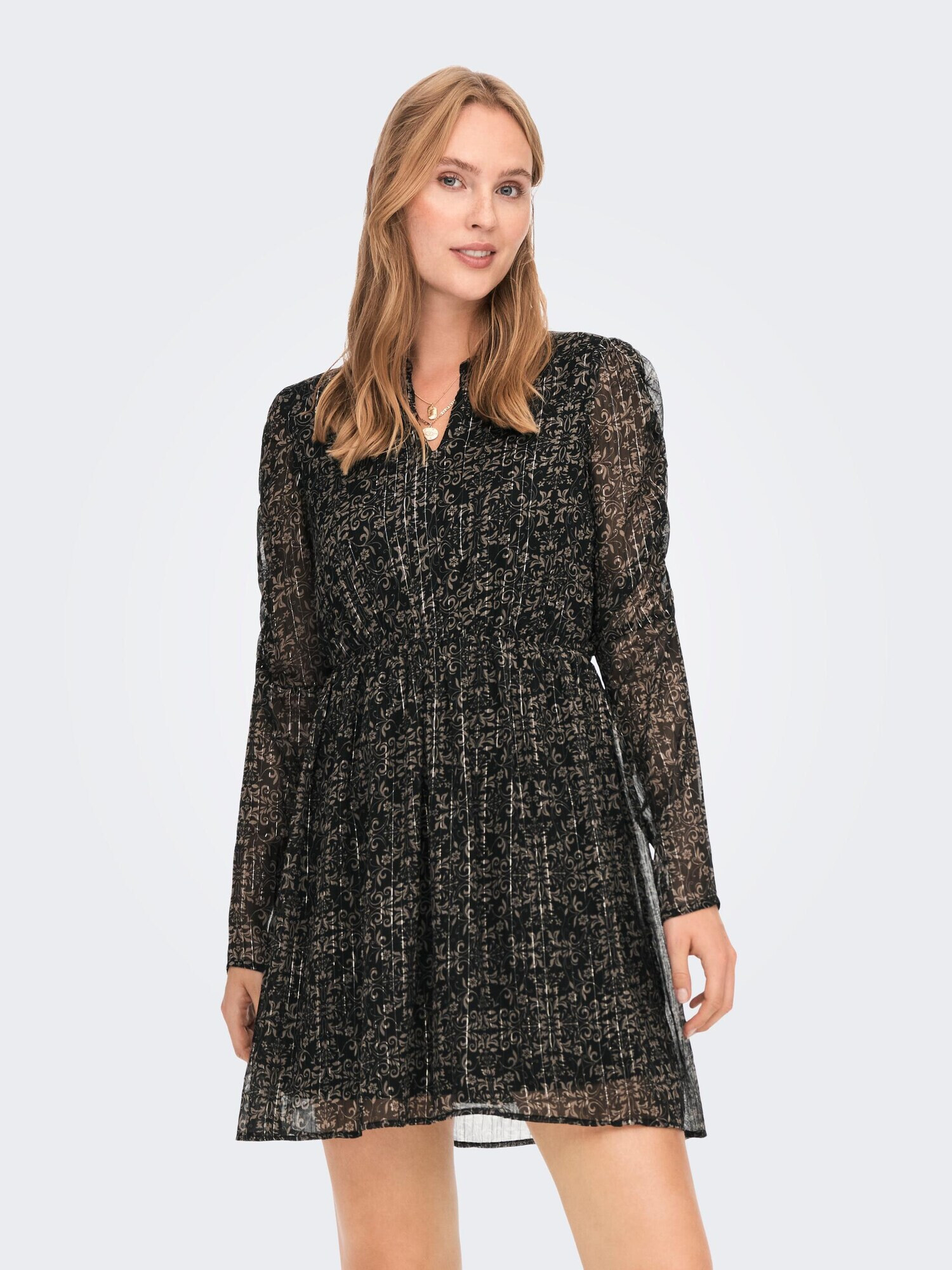 JDY Rochie 'Mulan' gri / negru - Pled.ro