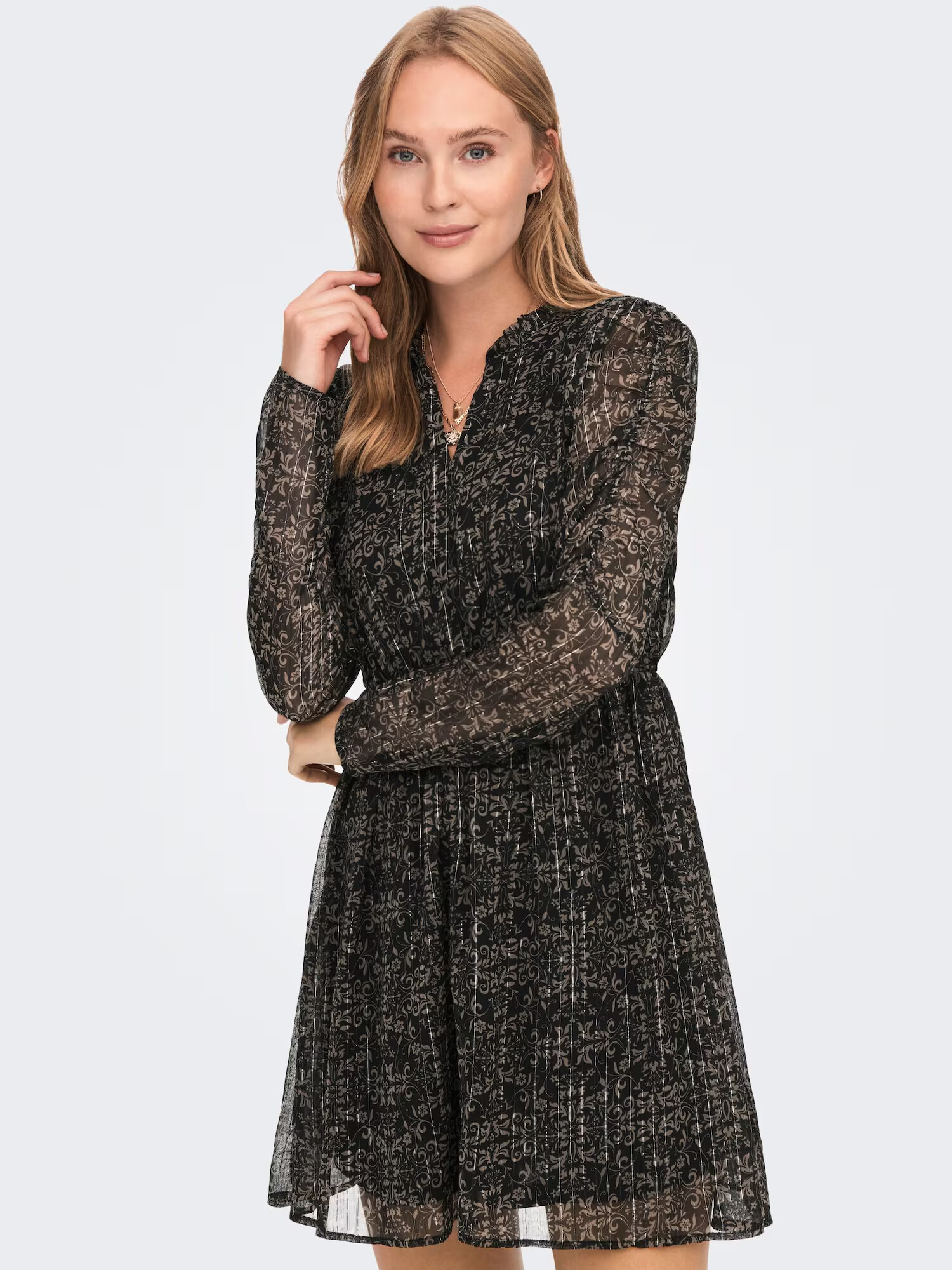 JDY Rochie 'Mulan' gri / negru - Pled.ro