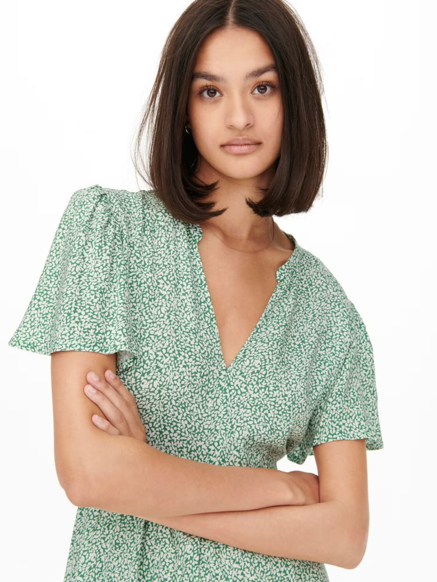 JDY Rochie 'Starr' verde / alb natural - Pled.ro