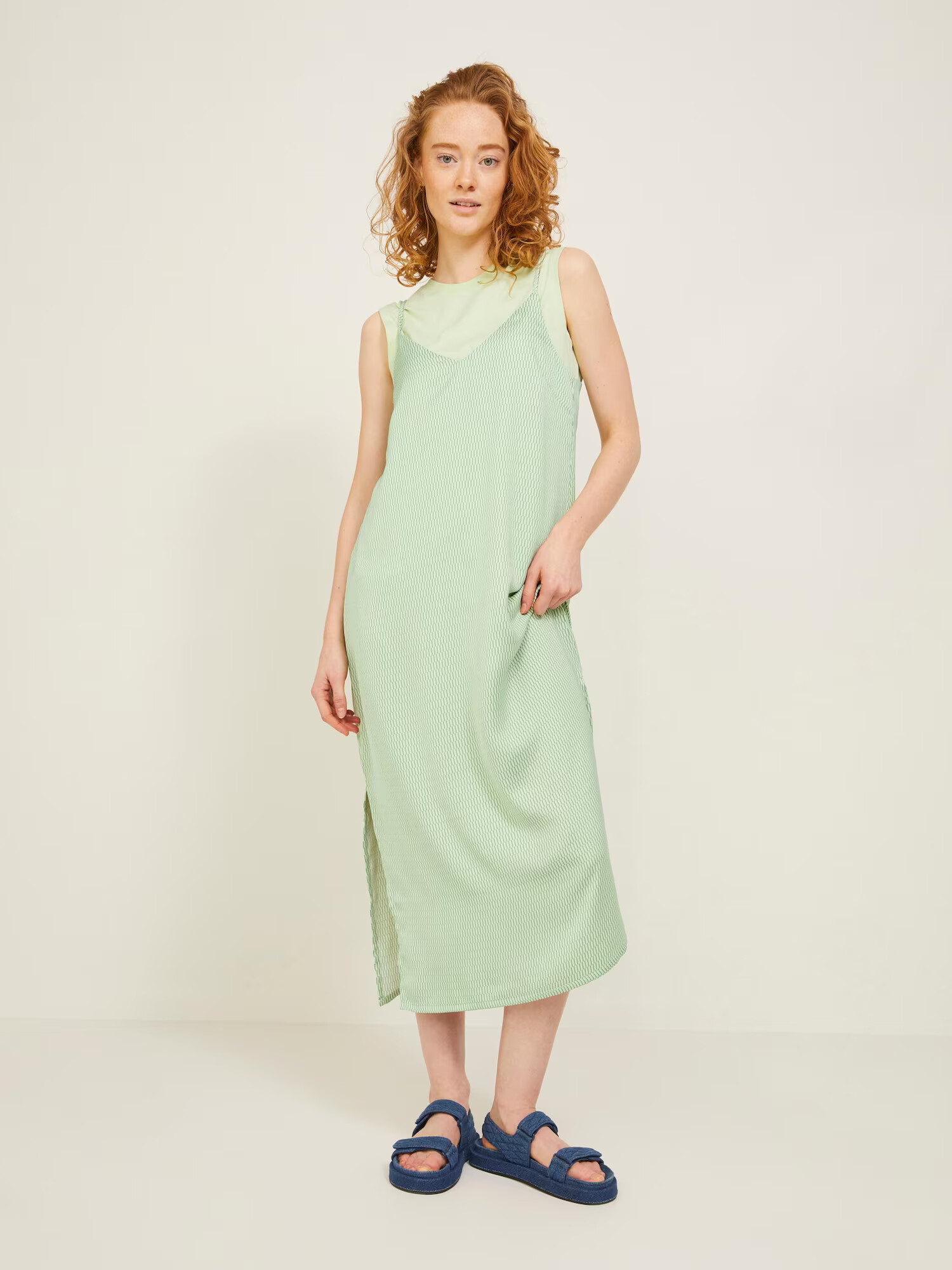 JJXX Rochie de vară 'CLEO' alb kitt / verde iarbă / verde pastel - Pled.ro