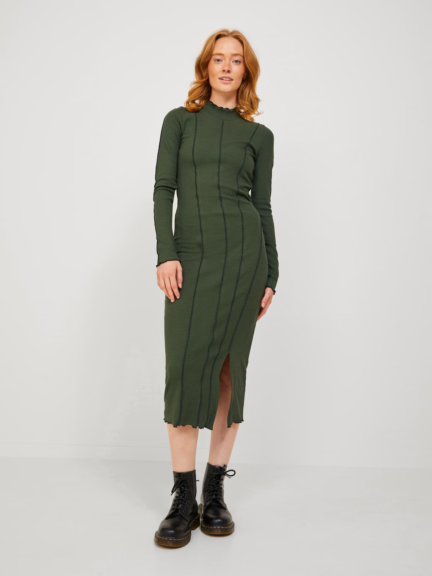 JJXX Rochie 'Sia' verde închis / negru - Pled.ro