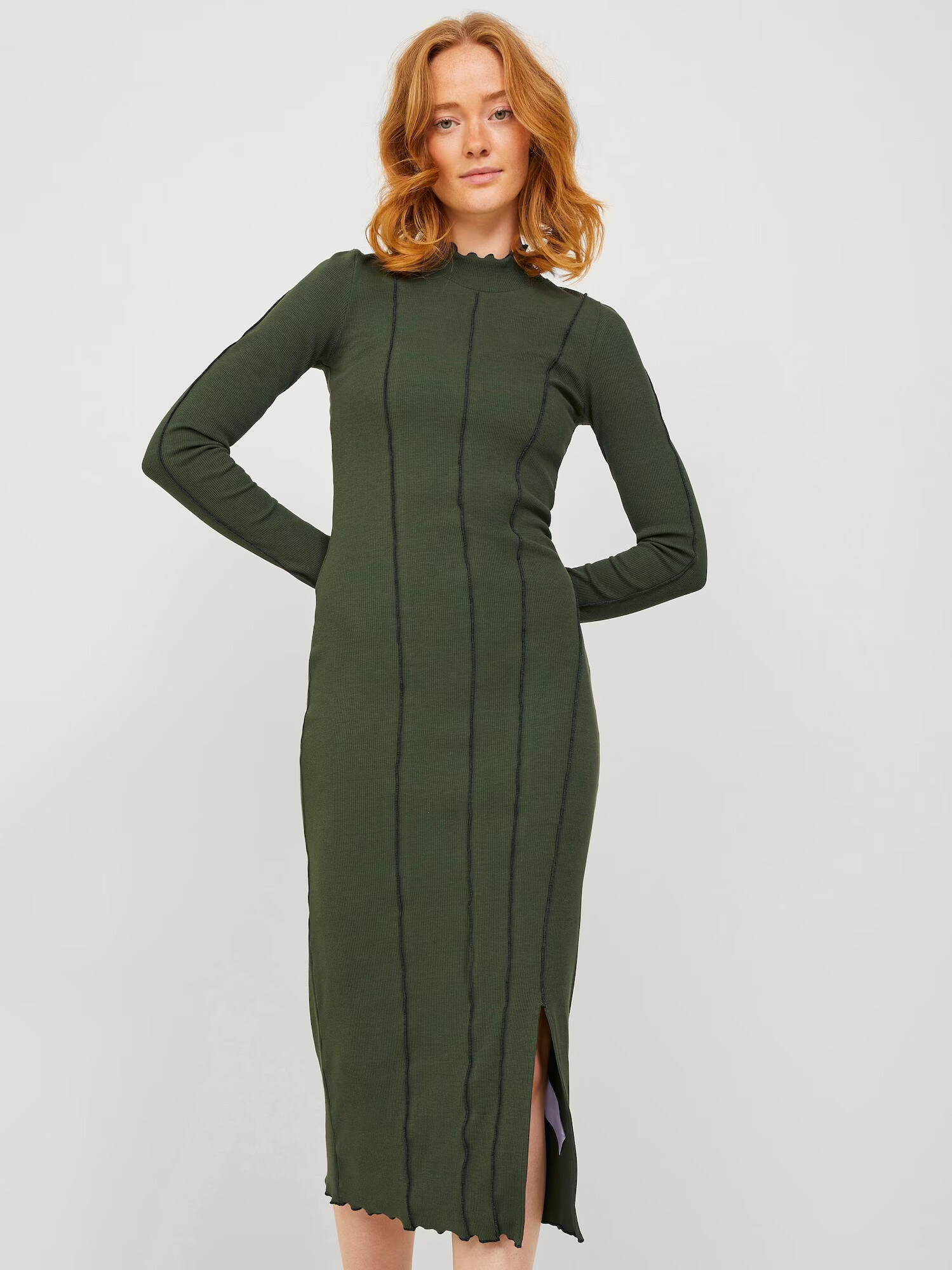 JJXX Rochie 'Sia' verde închis / negru - Pled.ro