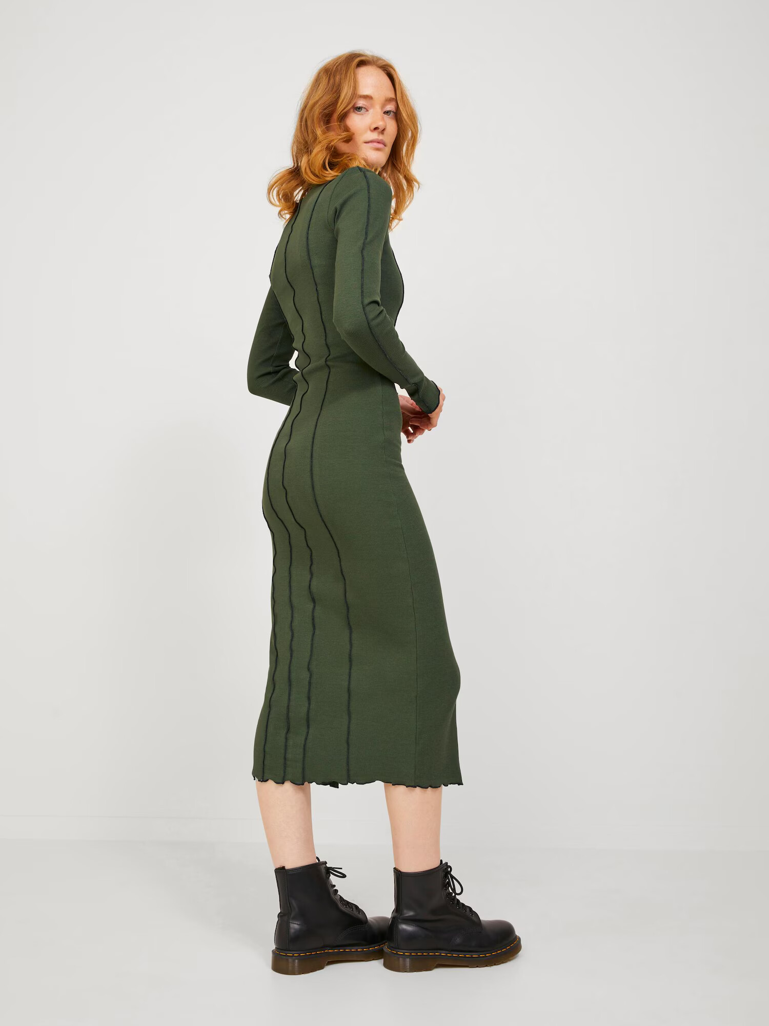 JJXX Rochie 'Sia' verde închis / negru - Pled.ro