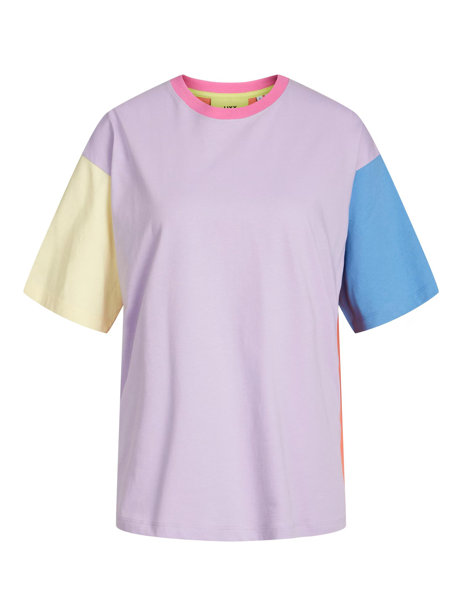 JJXX Tricou 'ANDREA' albastru deschis / galben pastel / mov liliachiu / portocaliu - Pled.ro