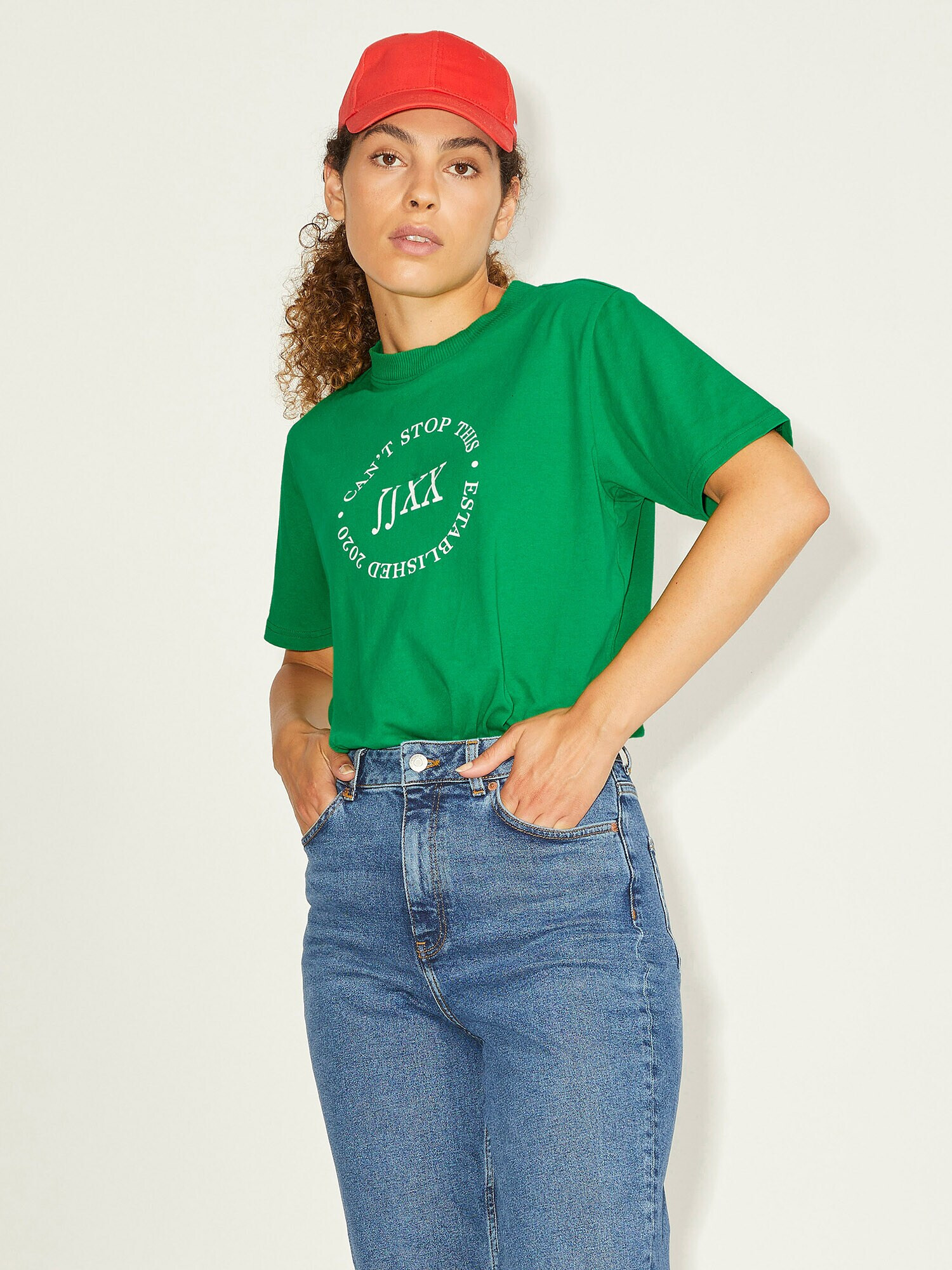 JJXX Tricou verde / alb - Pled.ro