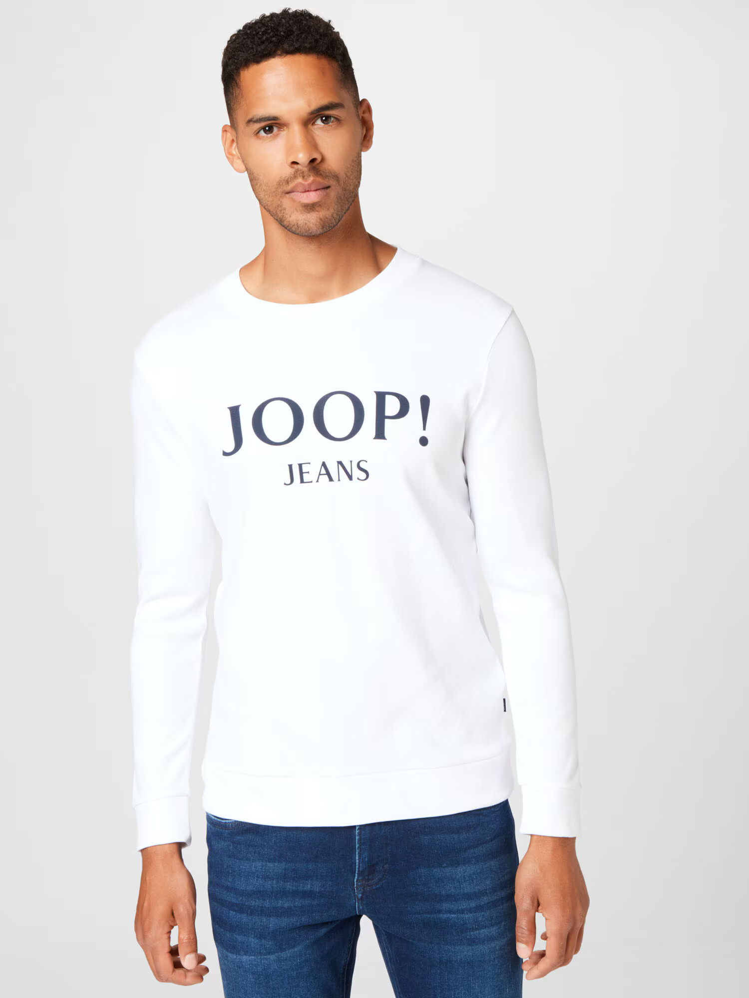 JOOP! Jeans Bluză de molton negru / alb - Pled.ro