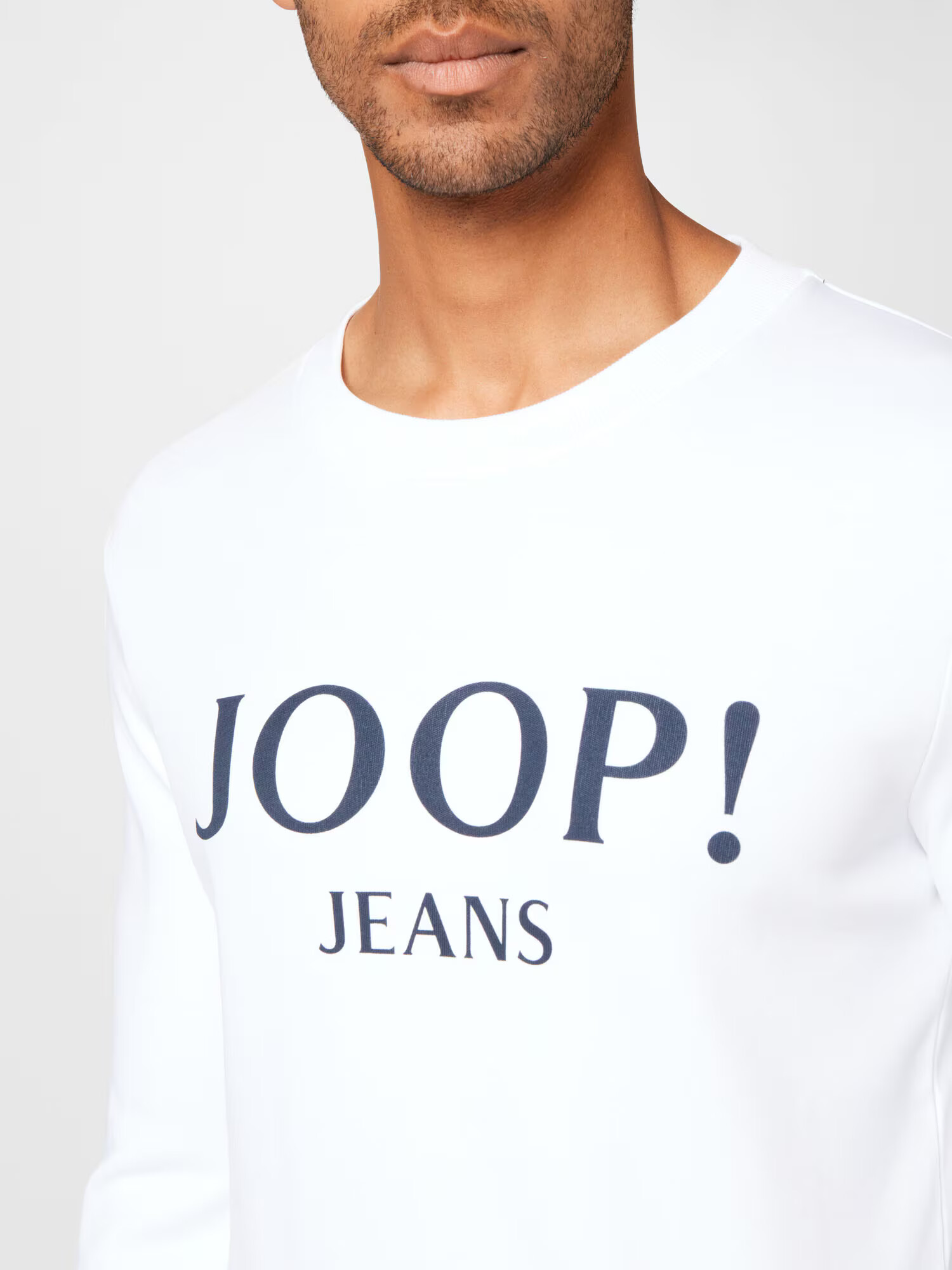 JOOP! Jeans Bluză de molton negru / alb - Pled.ro