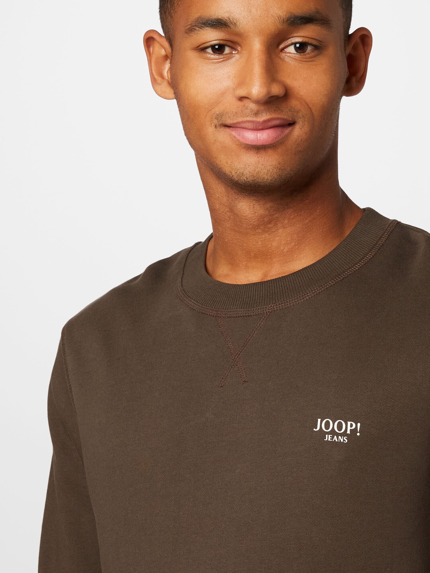 JOOP! Jeans Bluză de molton 'Salazar' maro / alb - Pled.ro