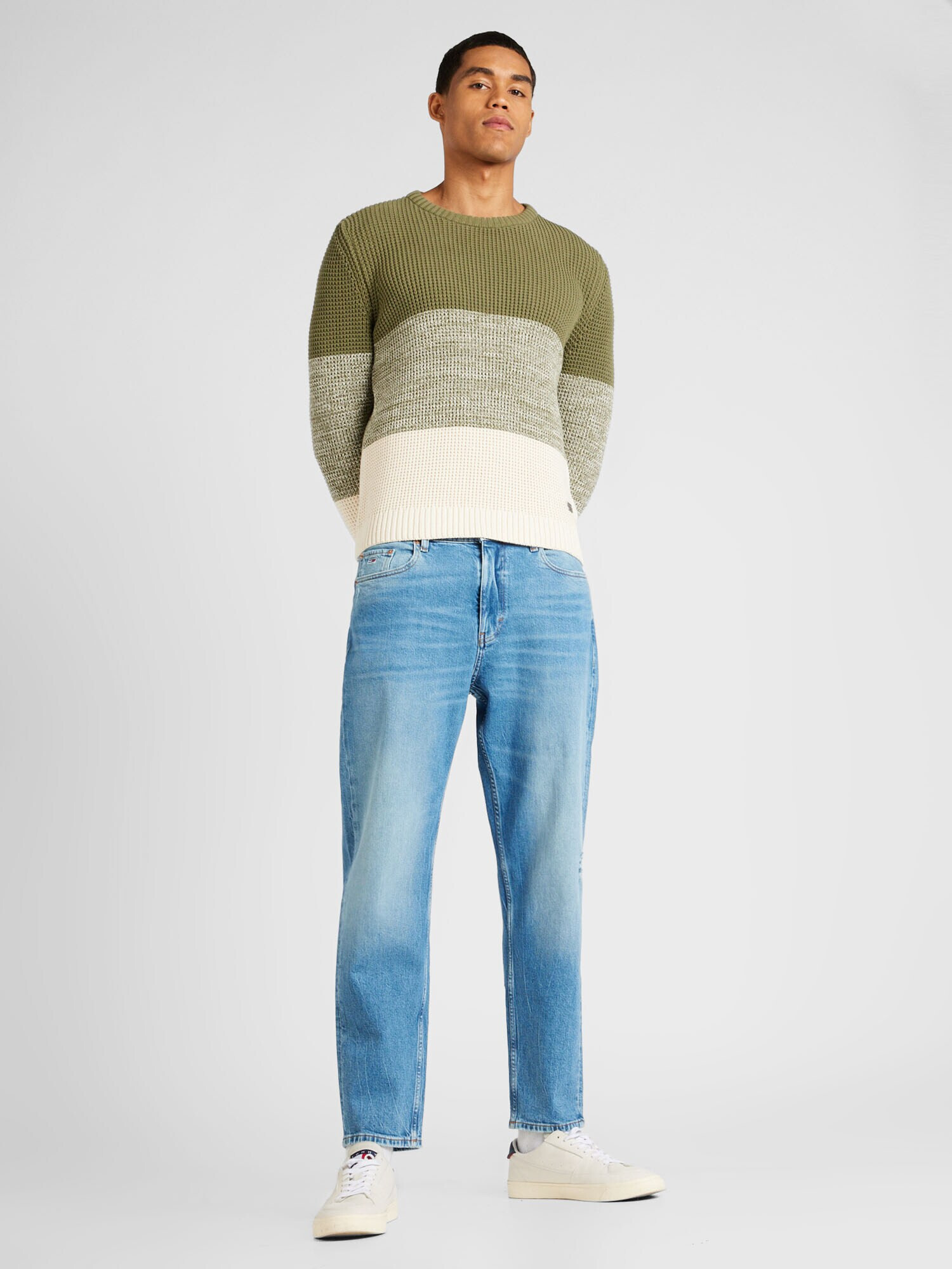 JOOP! Jeans Pulover 'Arvino' bej deschis / oliv / verde amestecat - Pled.ro