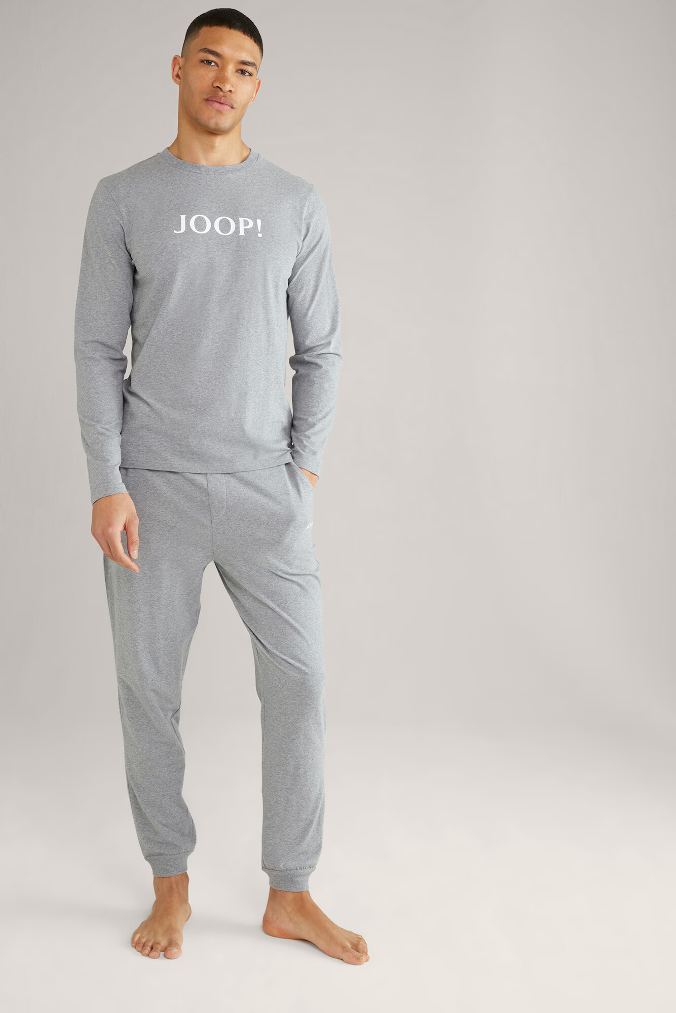 JOOP! Pantaloni de pijama gri amestecat / alb - Pled.ro