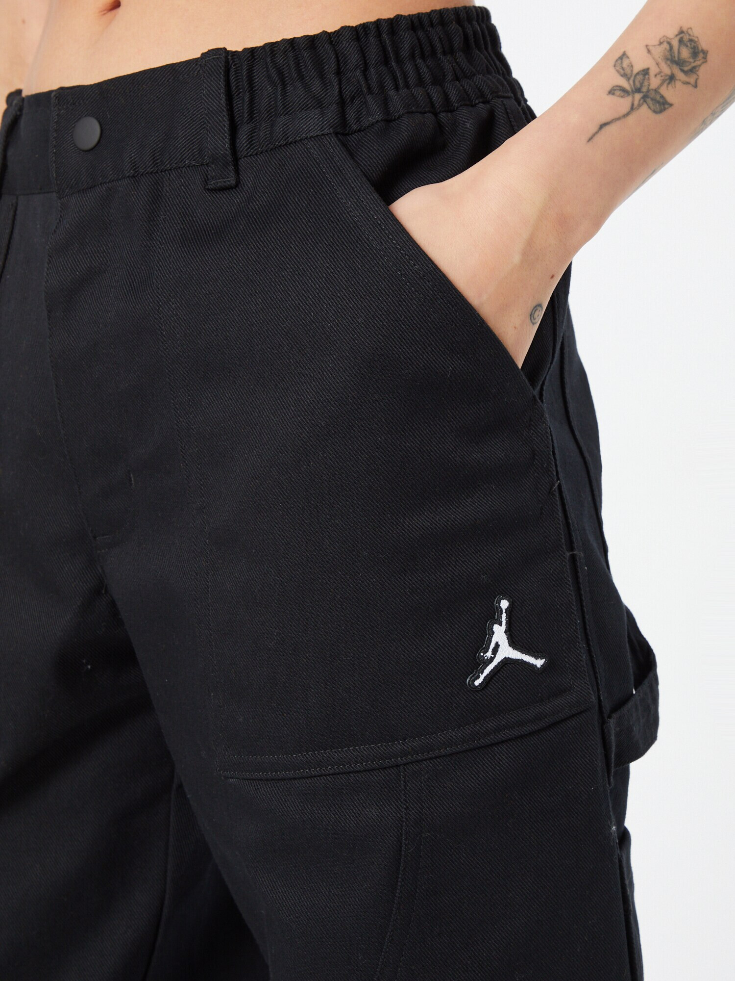 Jordan Pantaloni 'ESSEN' negru / alb - Pled.ro