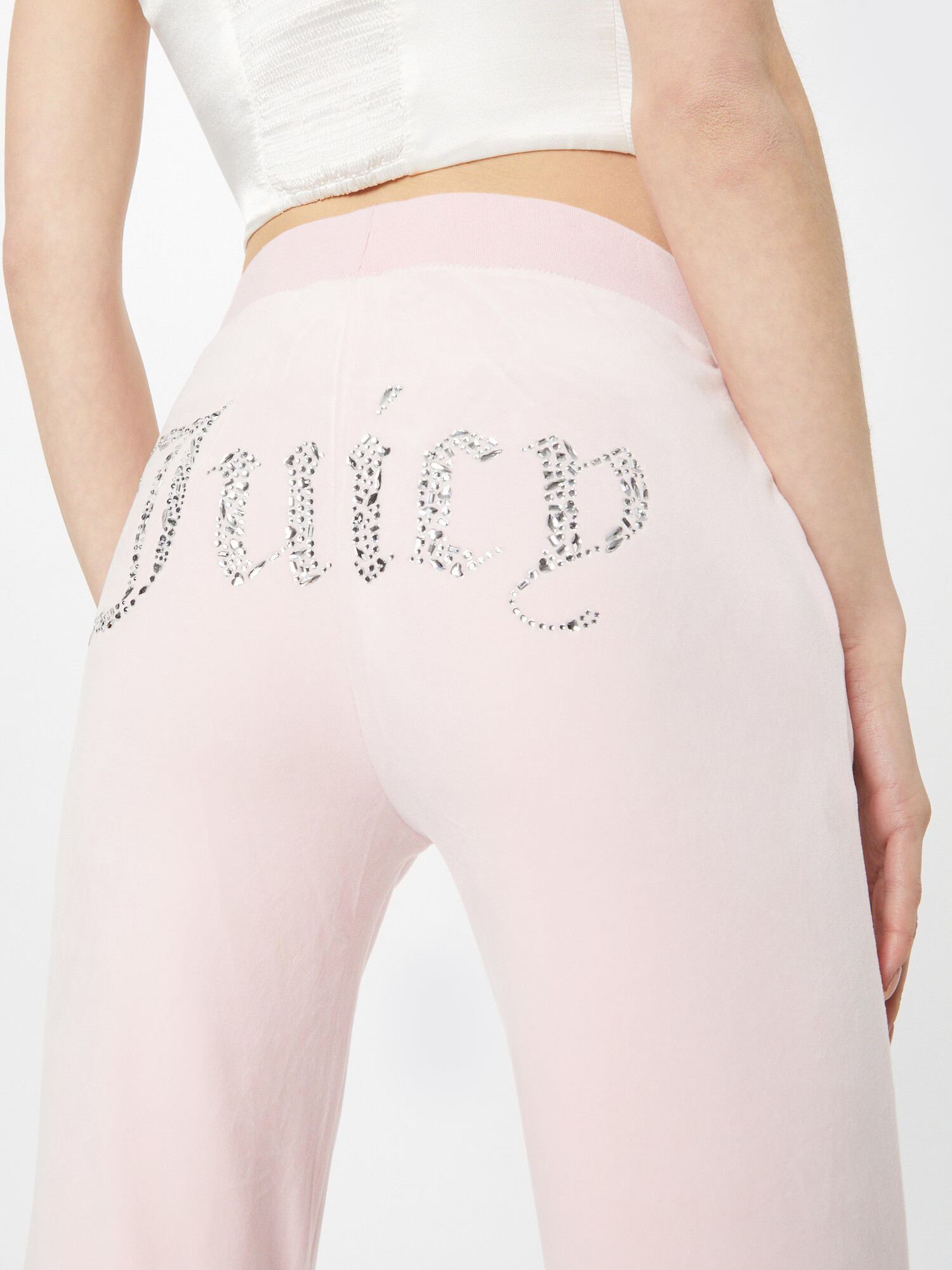 Juicy Couture Black Label Pantaloni roz pastel / argintiu - Pled.ro