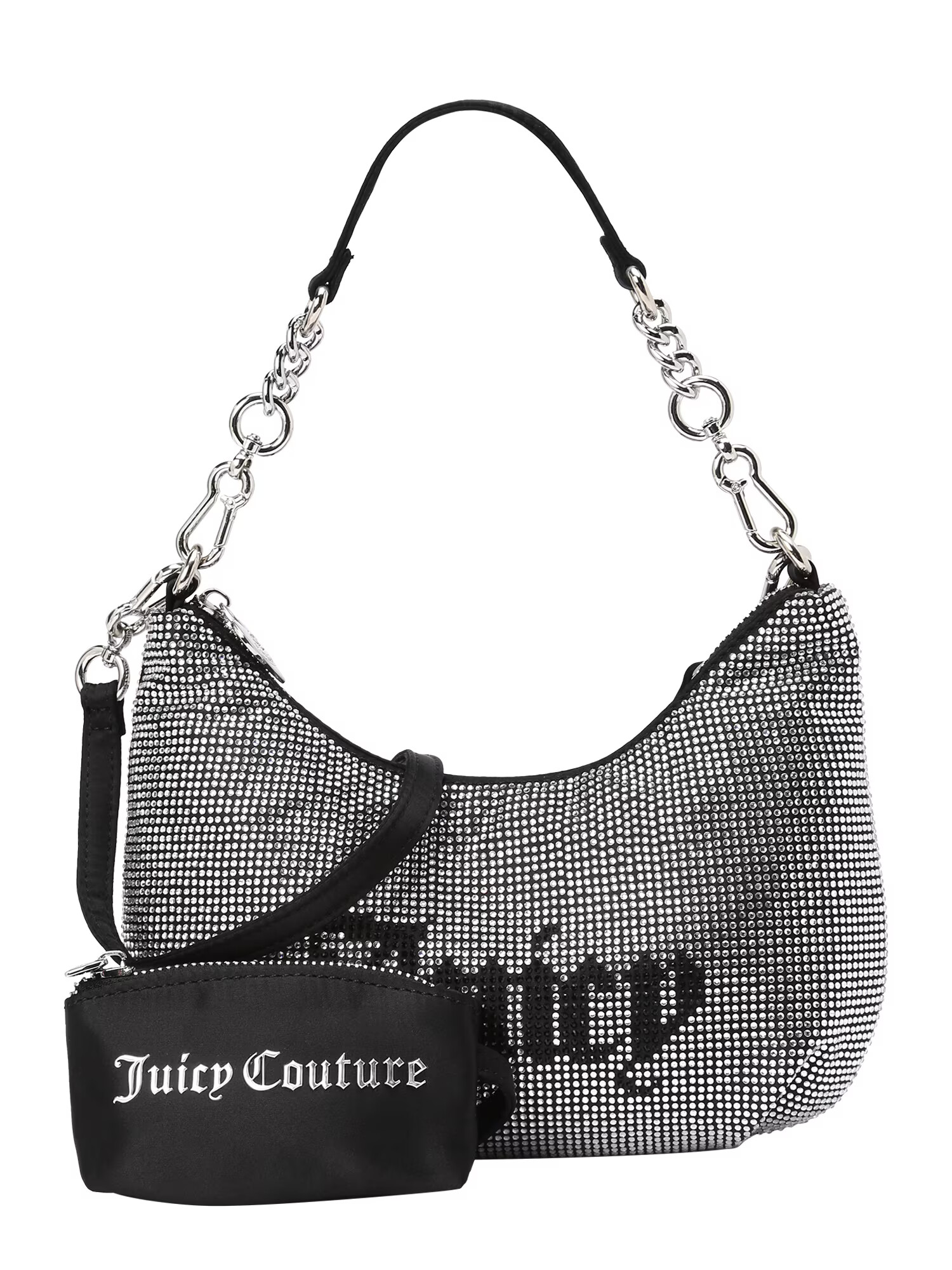 Juicy Couture Geantă de umăr 'Hazel' negru / argintiu / alb - Pled.ro