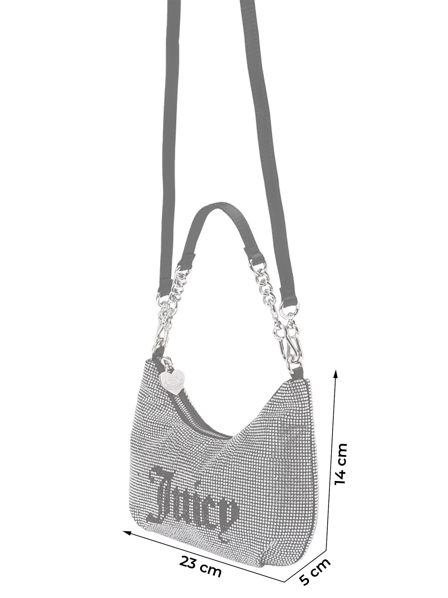 Juicy Couture Geantă de umăr 'Hazel' negru / argintiu / alb - Pled.ro