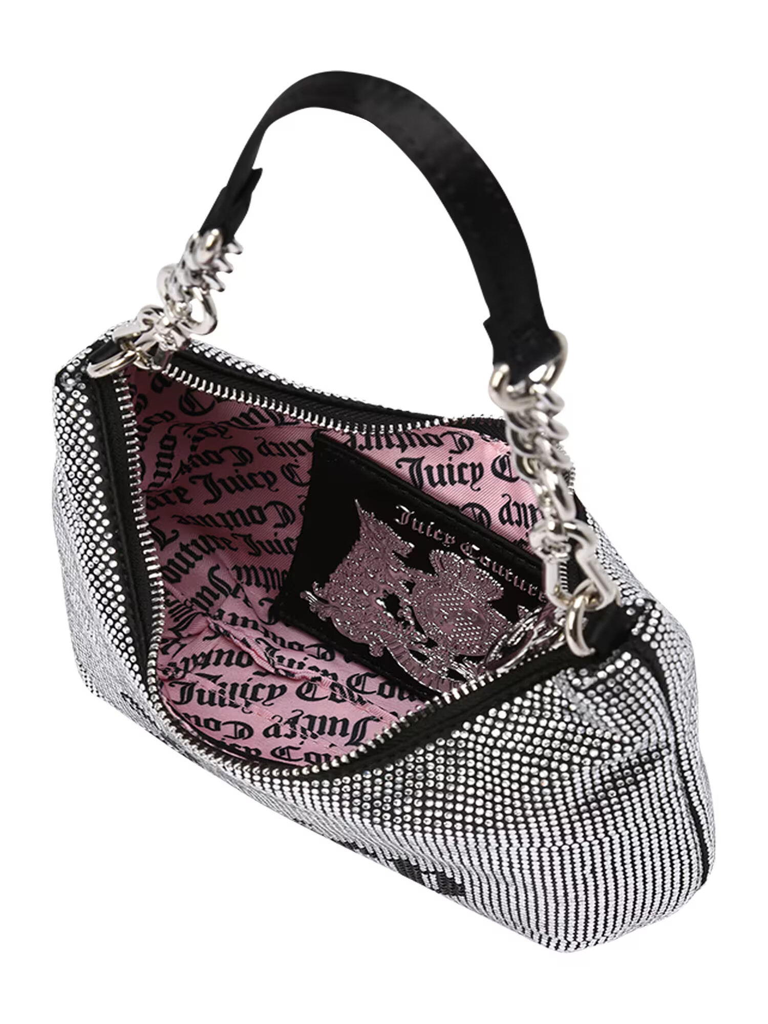 Juicy Couture Geantă de umăr 'Hazel' negru / argintiu / alb - Pled.ro