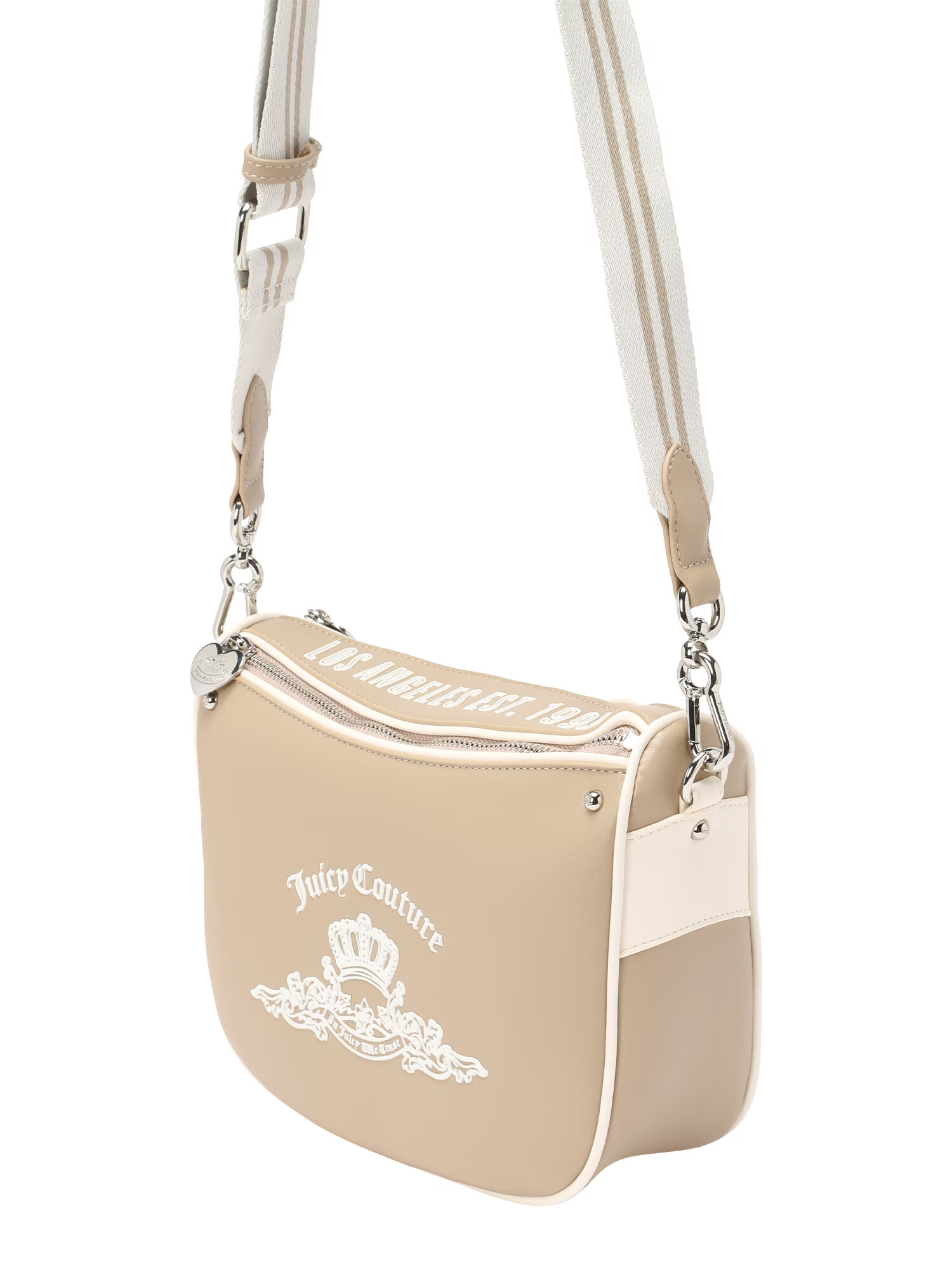 Juicy Couture Geantă de umăr 'Heather' gri taupe / gri argintiu / alb - Pled.ro