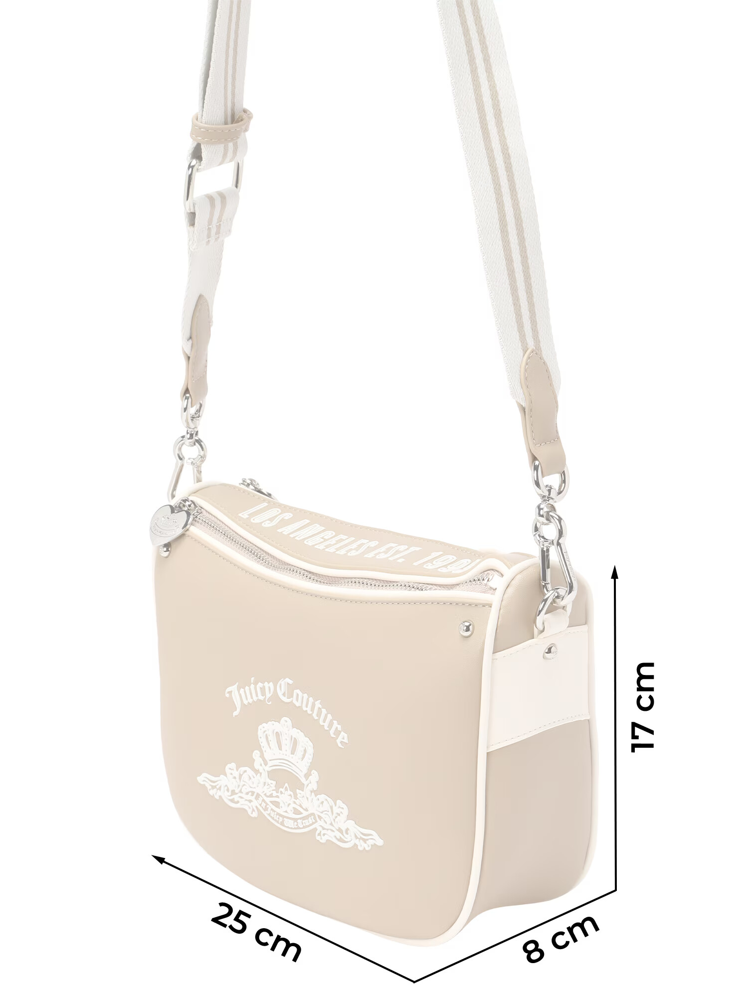 Juicy Couture Geantă de umăr 'Heather' gri taupe / gri argintiu / alb - Pled.ro