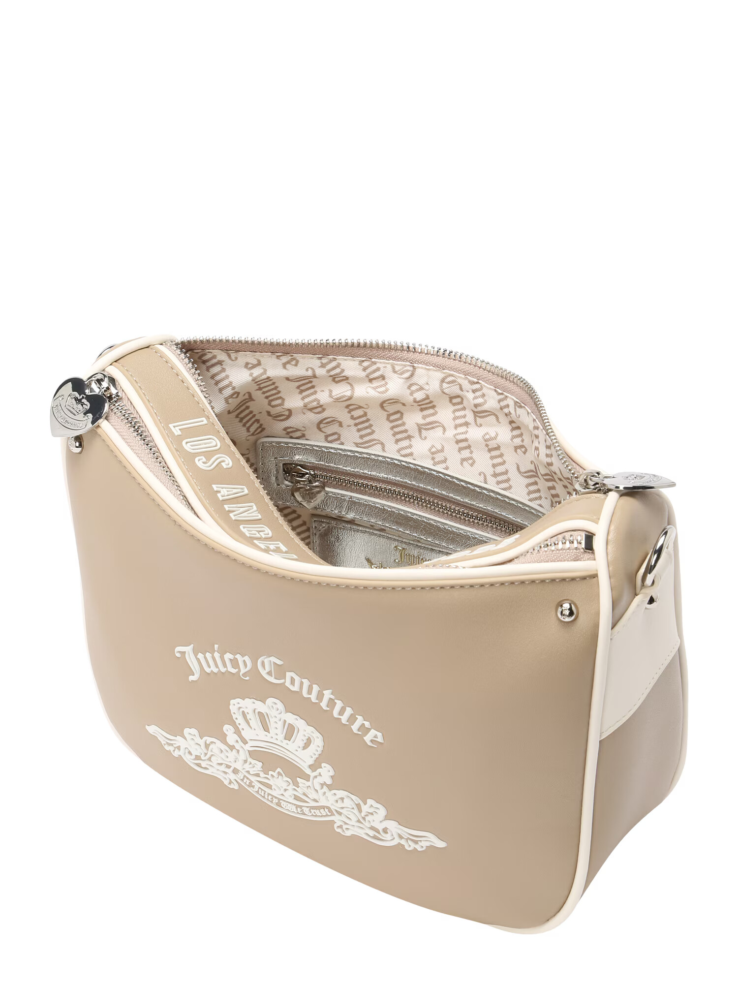 Juicy Couture Geantă de umăr 'Heather' gri taupe / gri argintiu / alb - Pled.ro