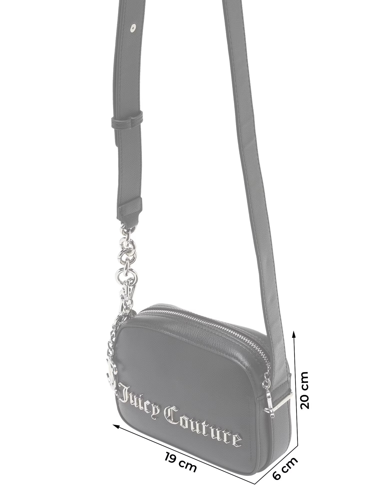 Juicy Couture Geantă de umăr 'Jasmine' negru / argintiu - Pled.ro