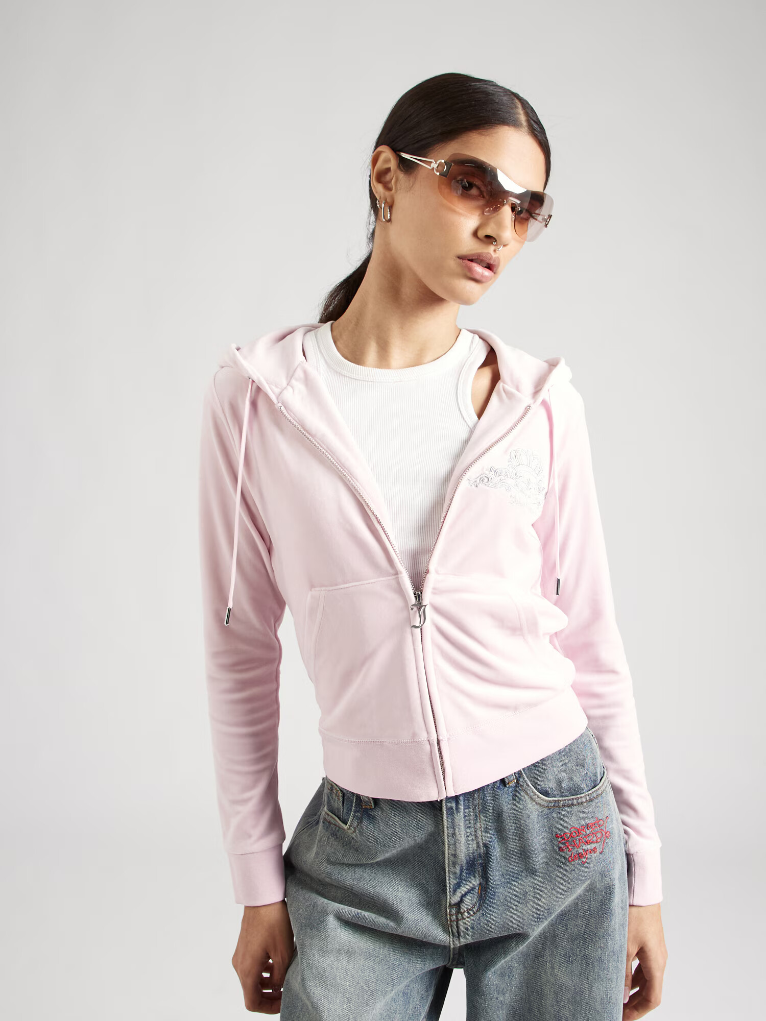 Juicy Couture Hanorac 'CLASSIC' roz deschis / argintiu - Pled.ro