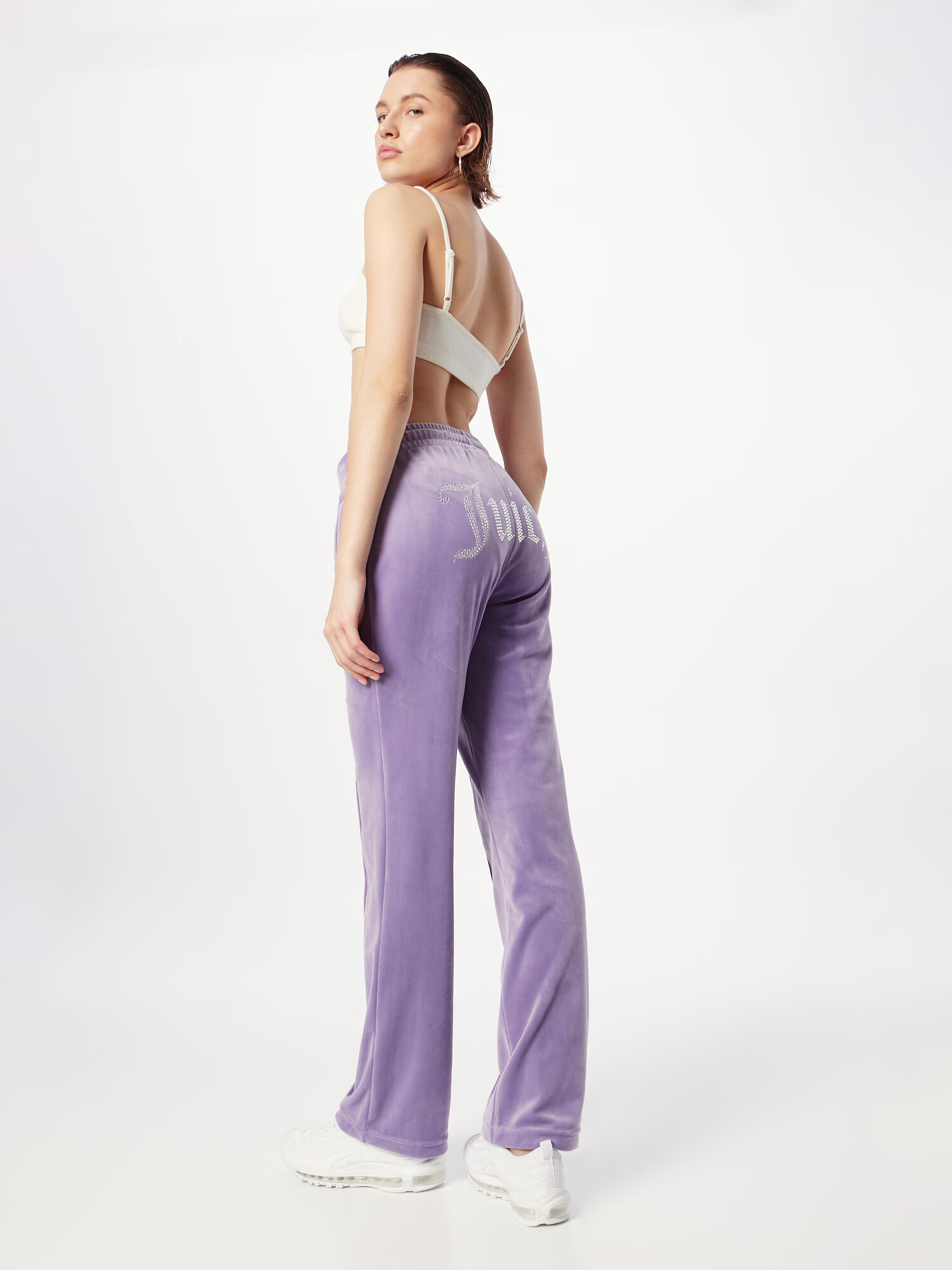 Juicy Couture Pantaloni 'Tina' gri argintiu / mov liliachiu - Pled.ro