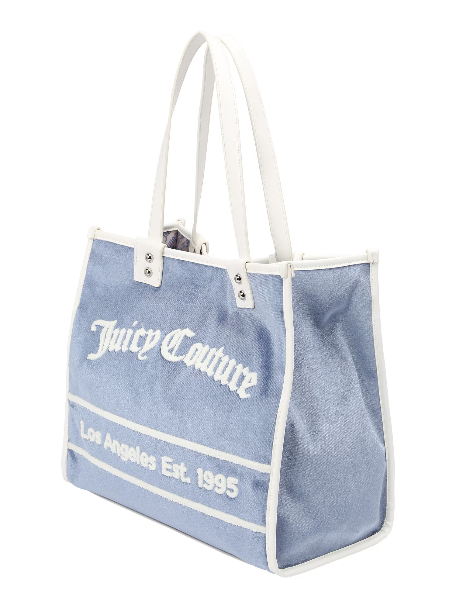 Juicy Couture Plase de cumpărături 'Rosmarie' albastru fumuriu / argintiu / alb - Pled.ro