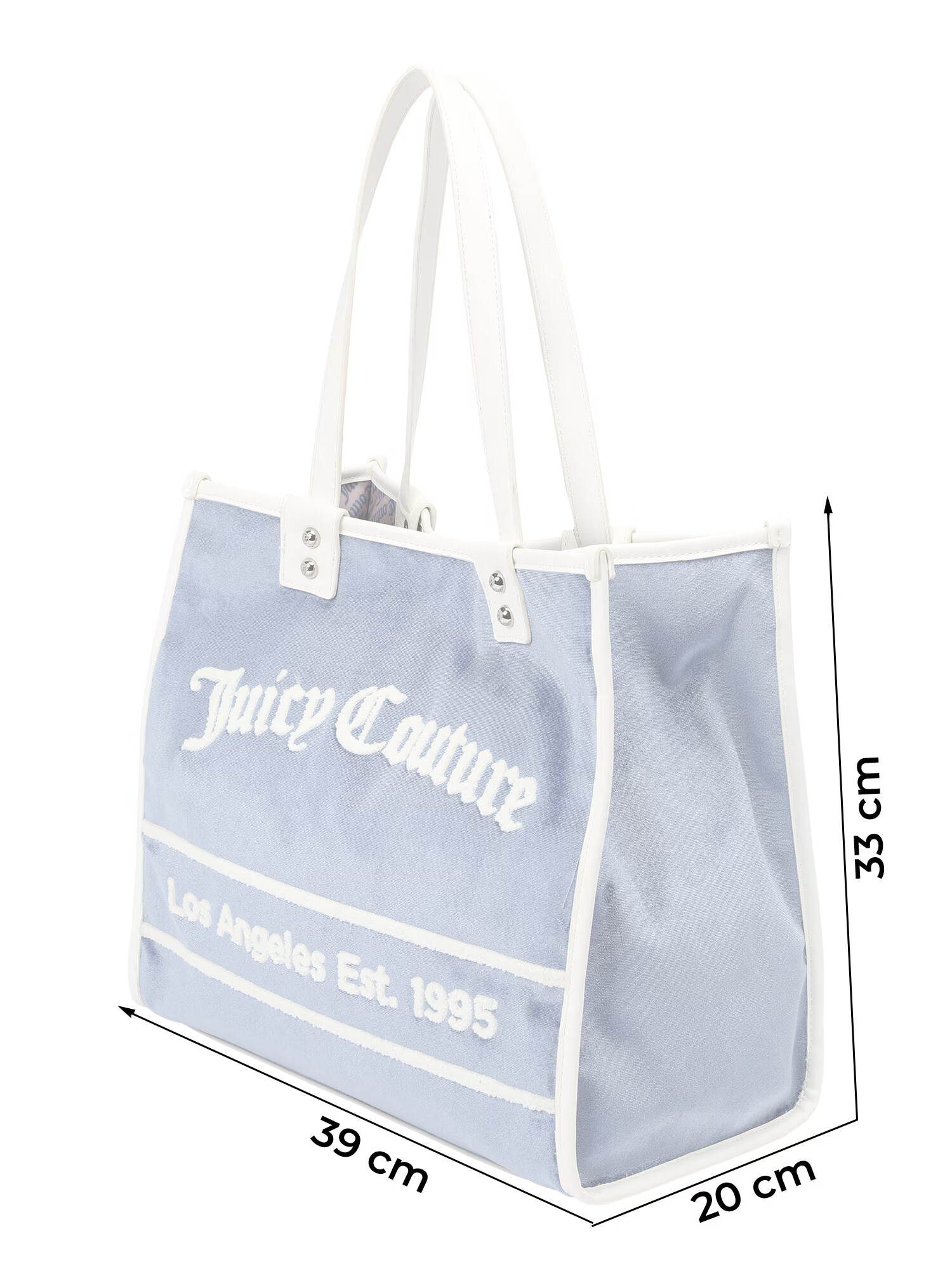 Juicy Couture Plase de cumpărături 'Rosmarie' albastru fumuriu / argintiu / alb - Pled.ro