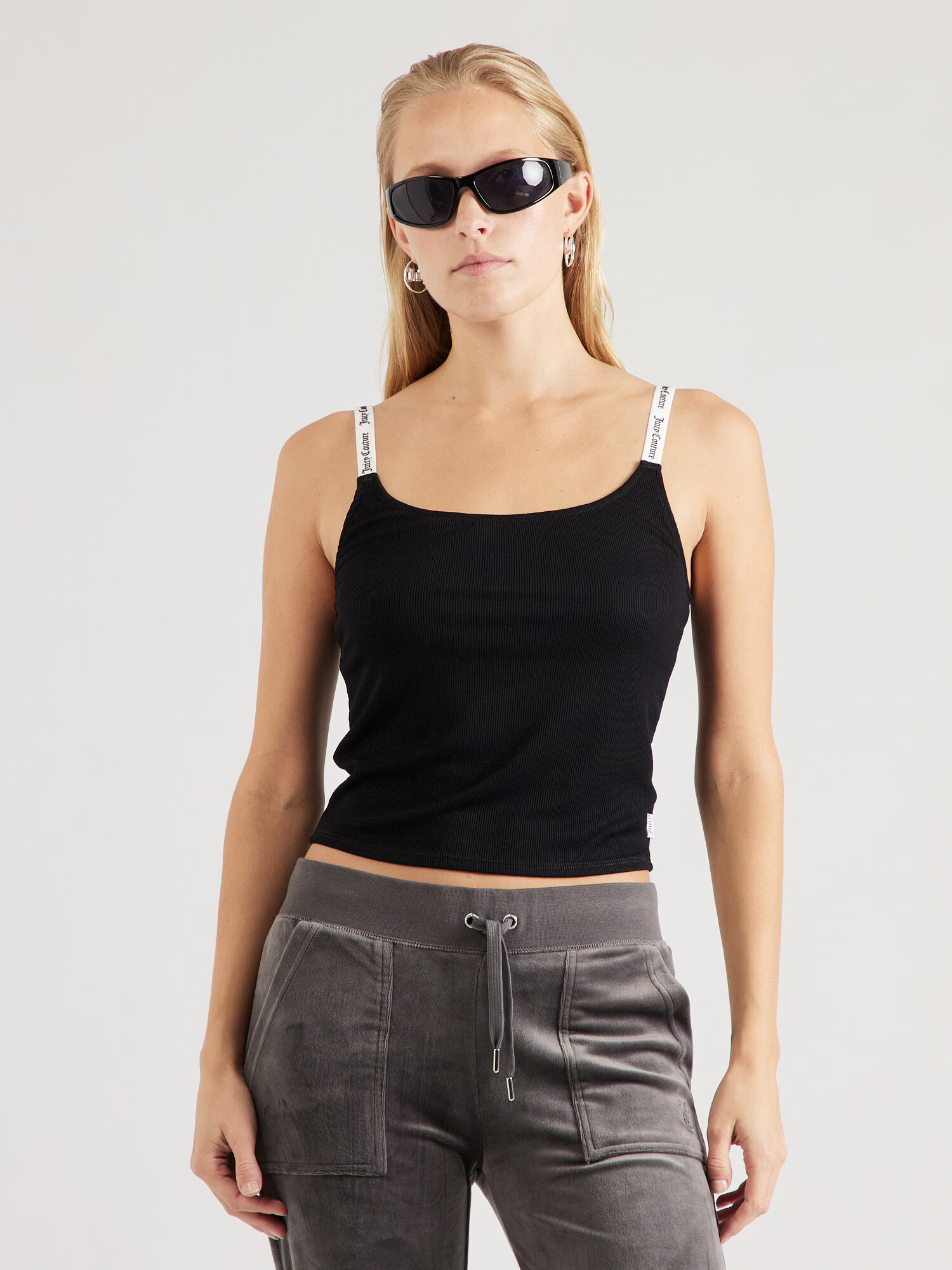 Juicy Couture Top negru / alb murdar - Pled.ro