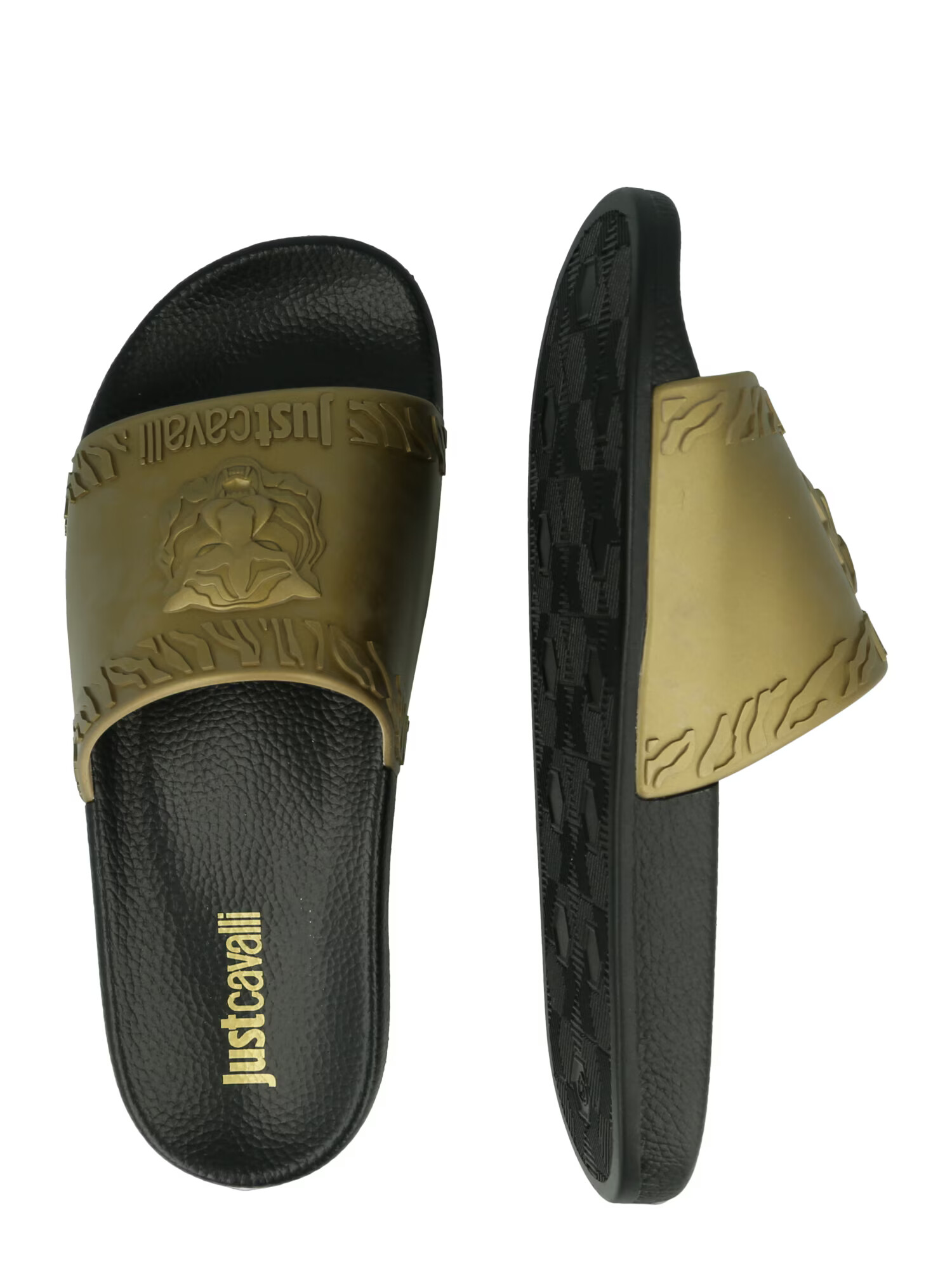 Just Cavalli Flip-flops auriu / negru - Pled.ro