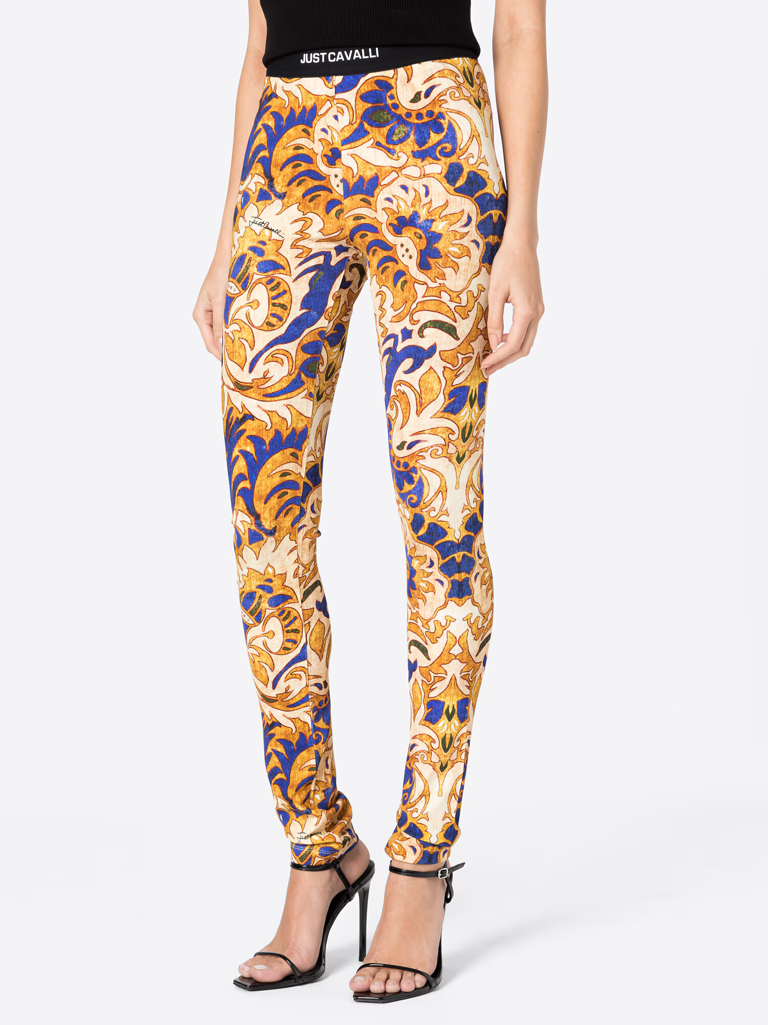 Just Cavalli Leggings bej / albastru / auriu / negru - Pled.ro