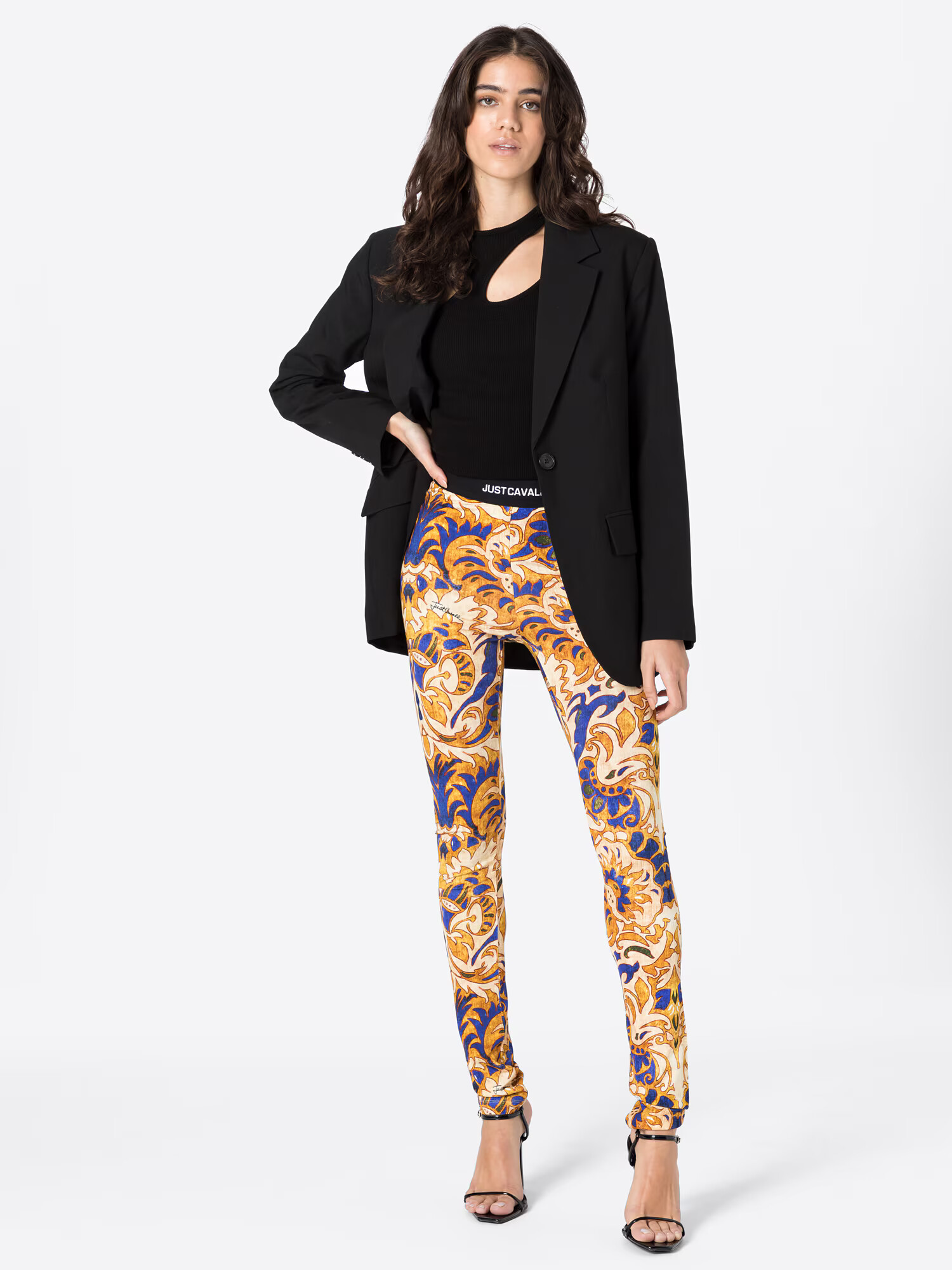 Just Cavalli Leggings bej / albastru / auriu / negru - Pled.ro