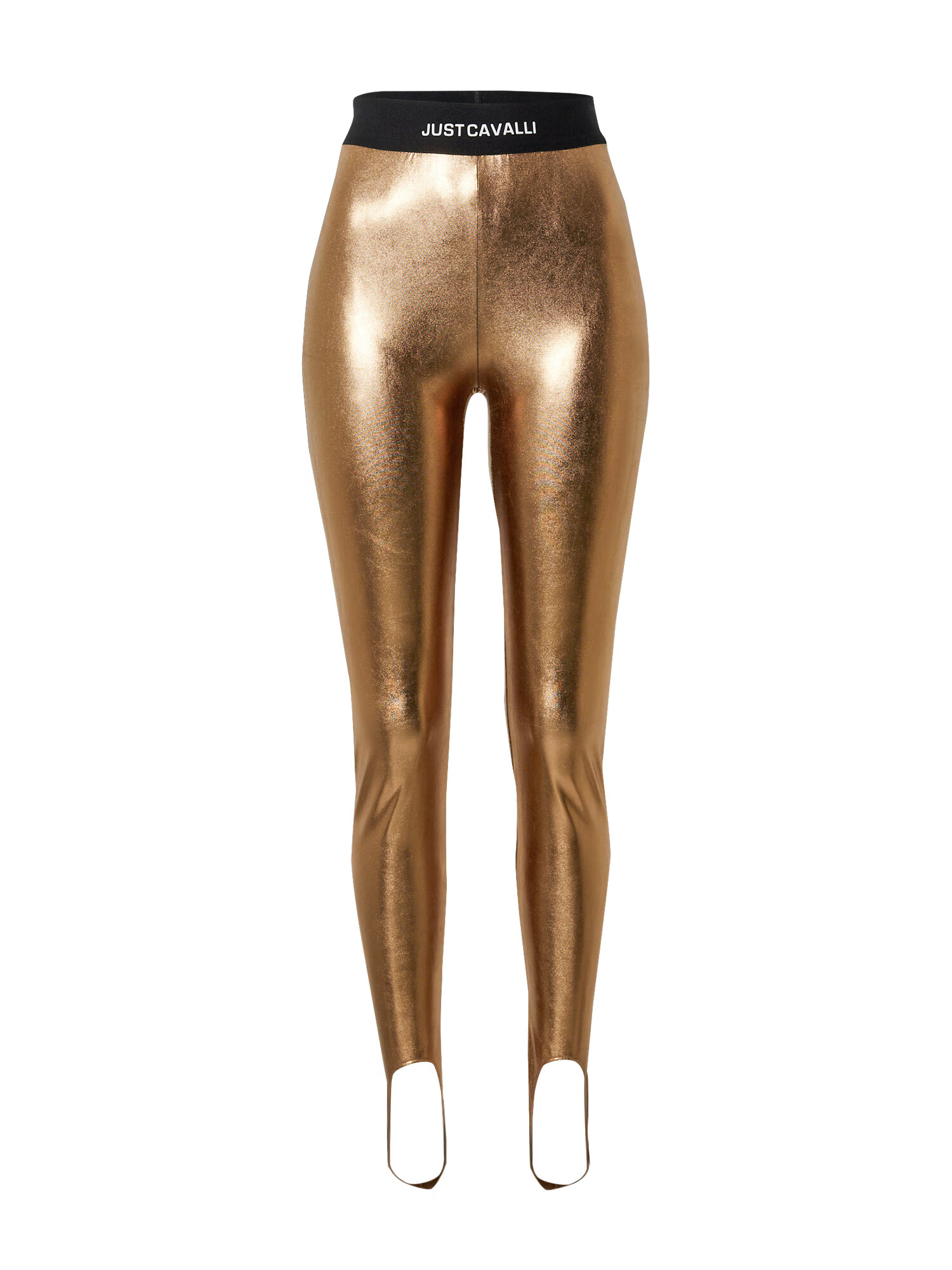 Just Cavalli Leggings 'LAME' bronz / negru - Pled.ro