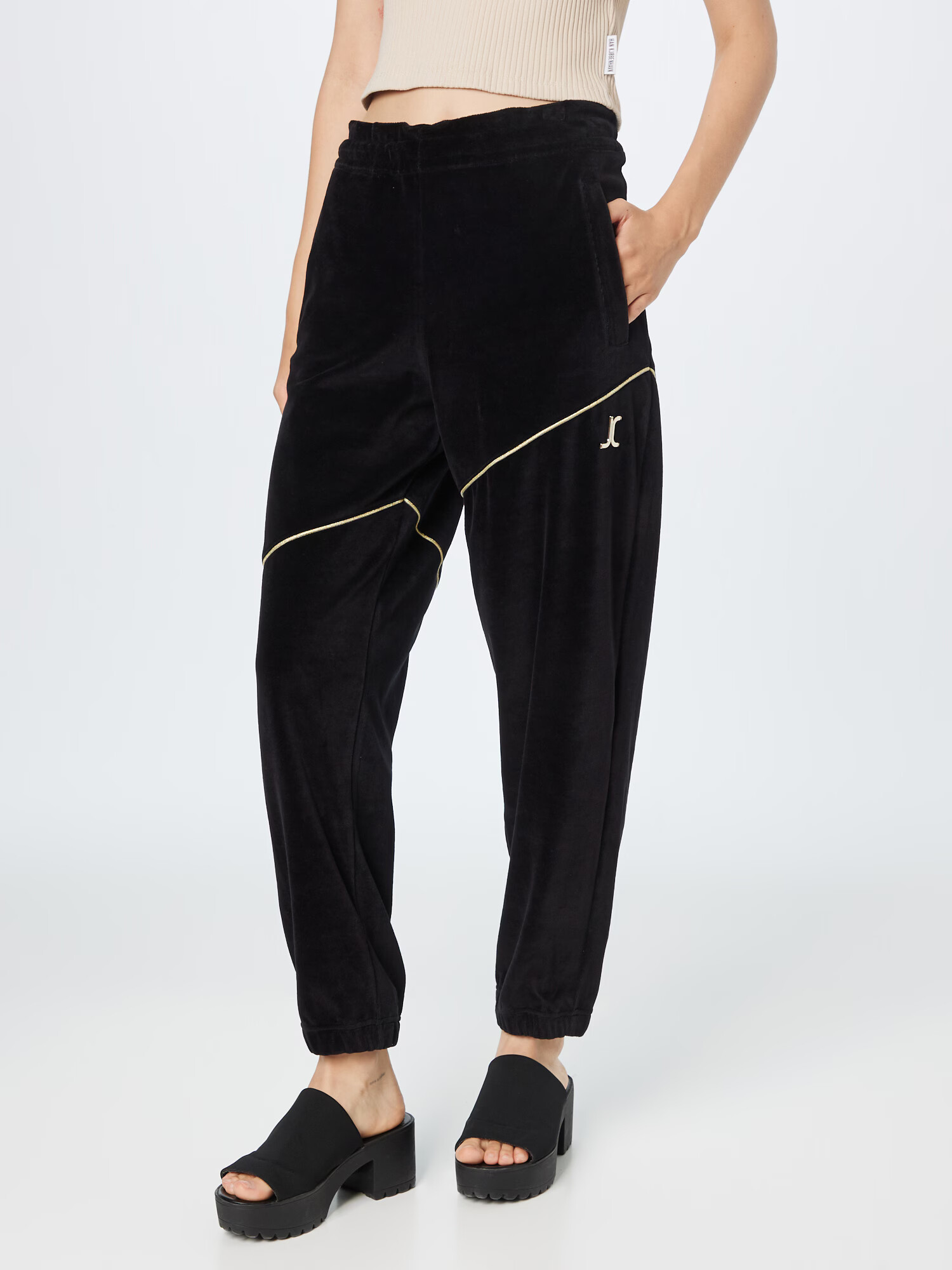 Just Cavalli Pantaloni auriu / negru - Pled.ro