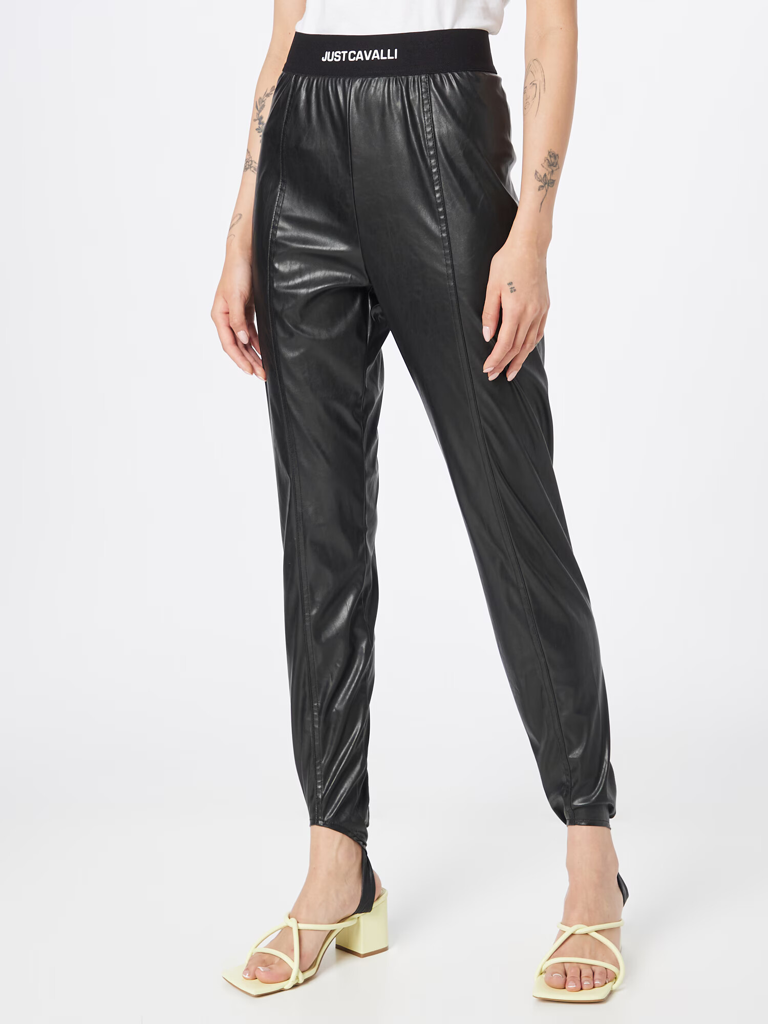 Just Cavalli Pantaloni negru / alb - Pled.ro