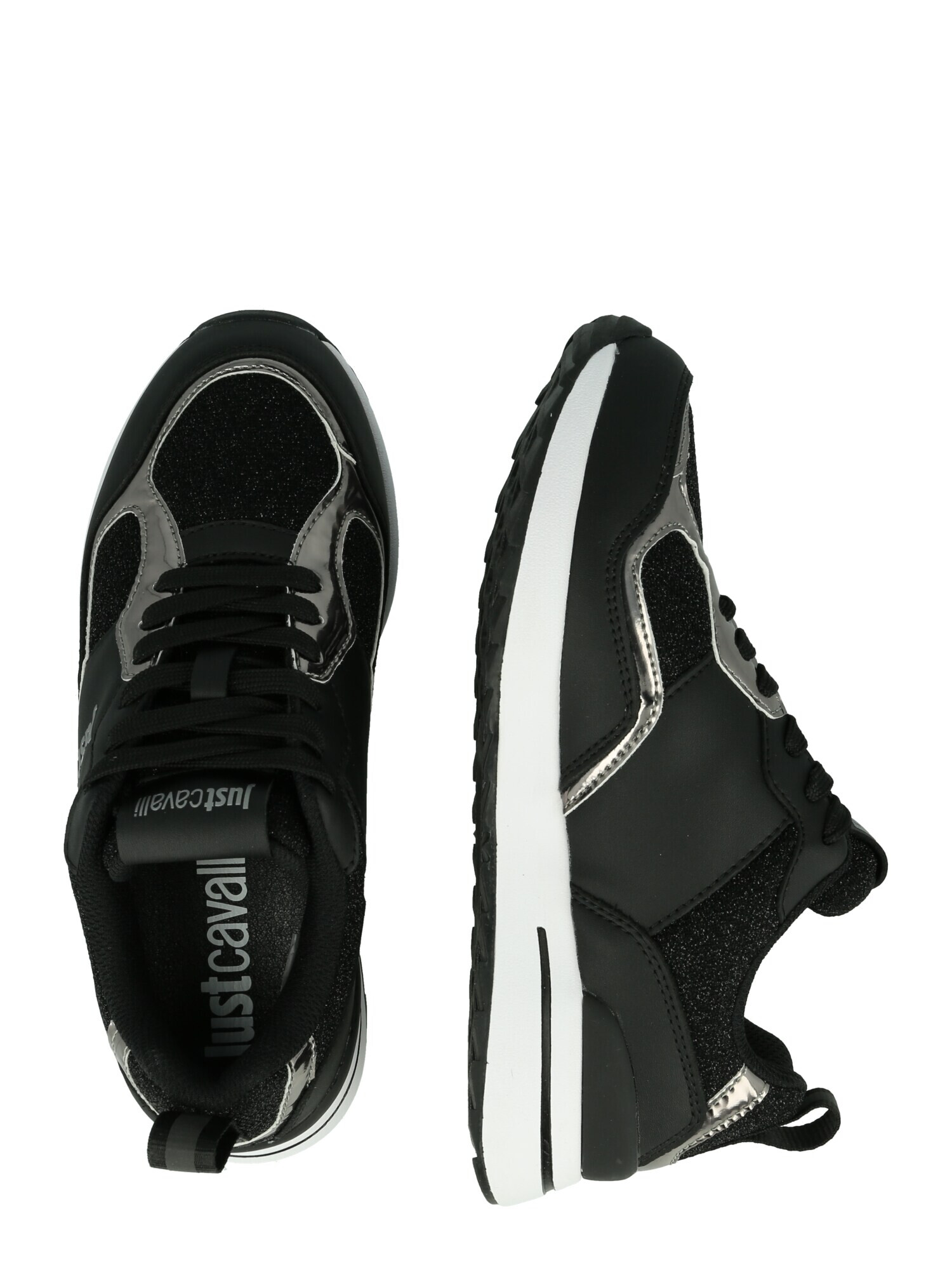 Just Cavalli Sneaker low 'ACTION' gri argintiu / negru - Pled.ro