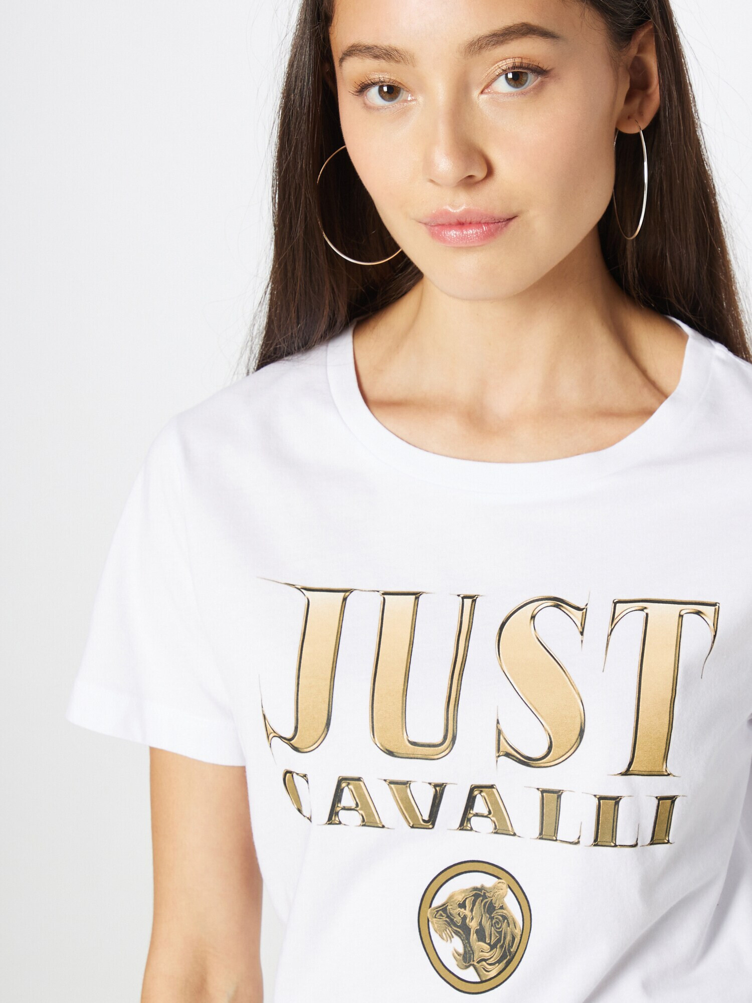 Just Cavalli Tricou auriu / alb - Pled.ro