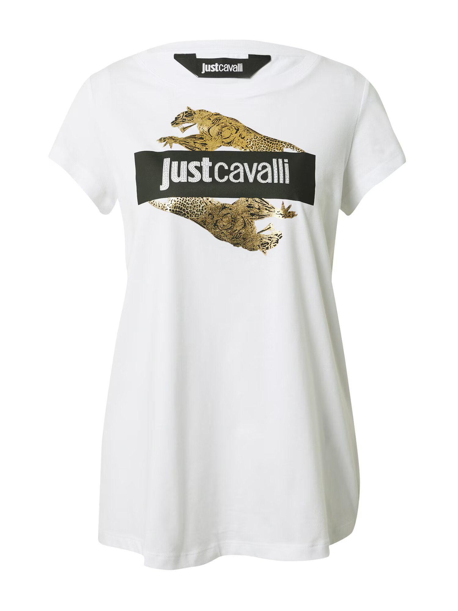 Just Cavalli Tricou auriu / negru / alb - Pled.ro