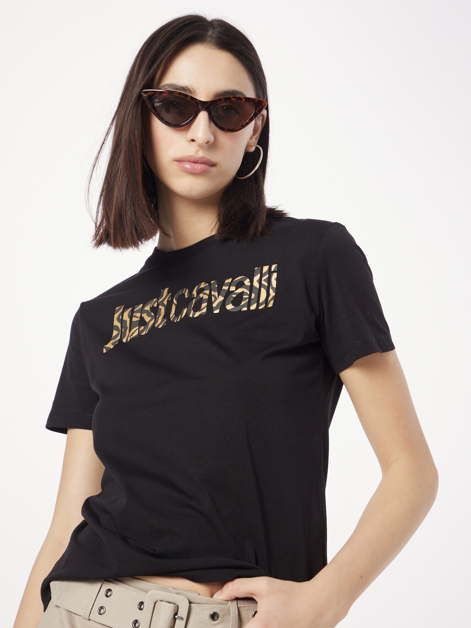 Just Cavalli Tricou galben auriu / negru - Pled.ro