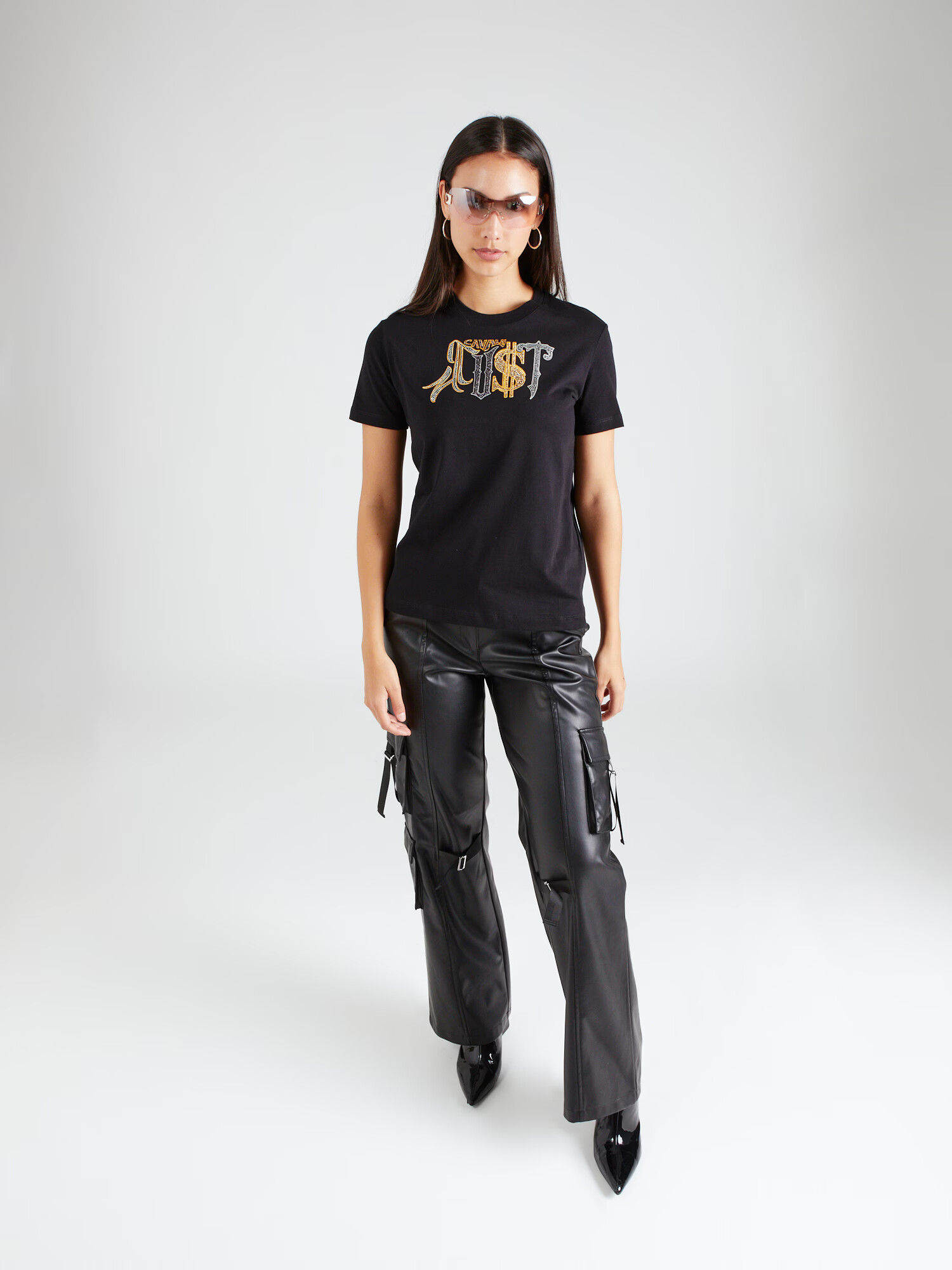 Just Cavalli Tricou galben / gri / negru - Pled.ro