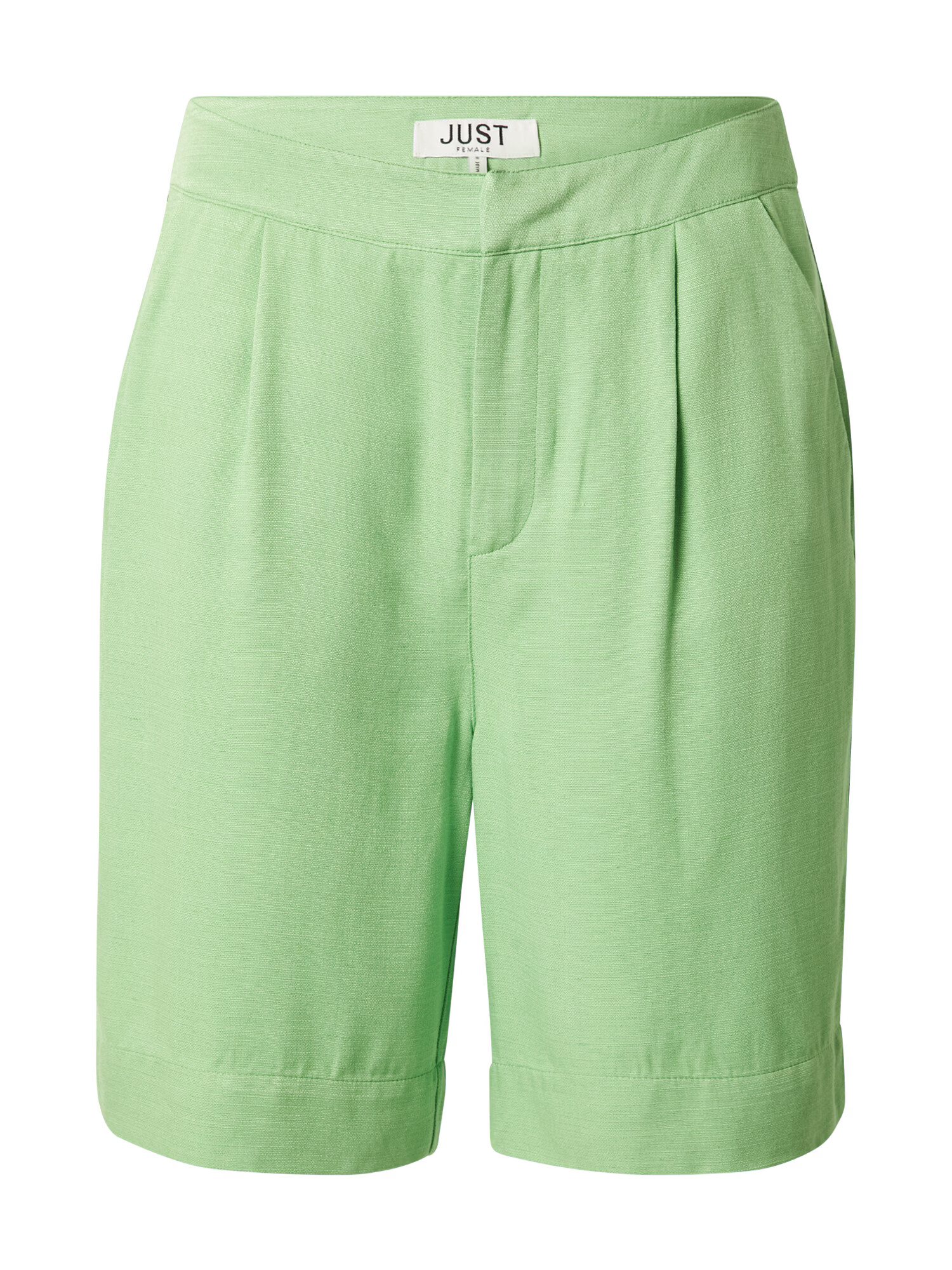 JUST FEMALE Pantaloni cu dungă 'Caro' verde măr - Pled.ro