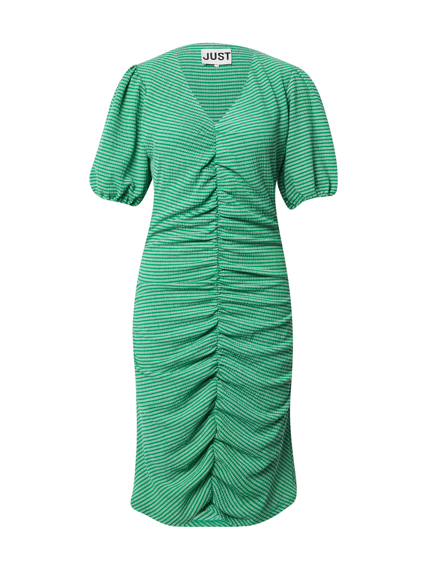 JUST FEMALE Rochie 'Mimi' verde / alb - Pled.ro