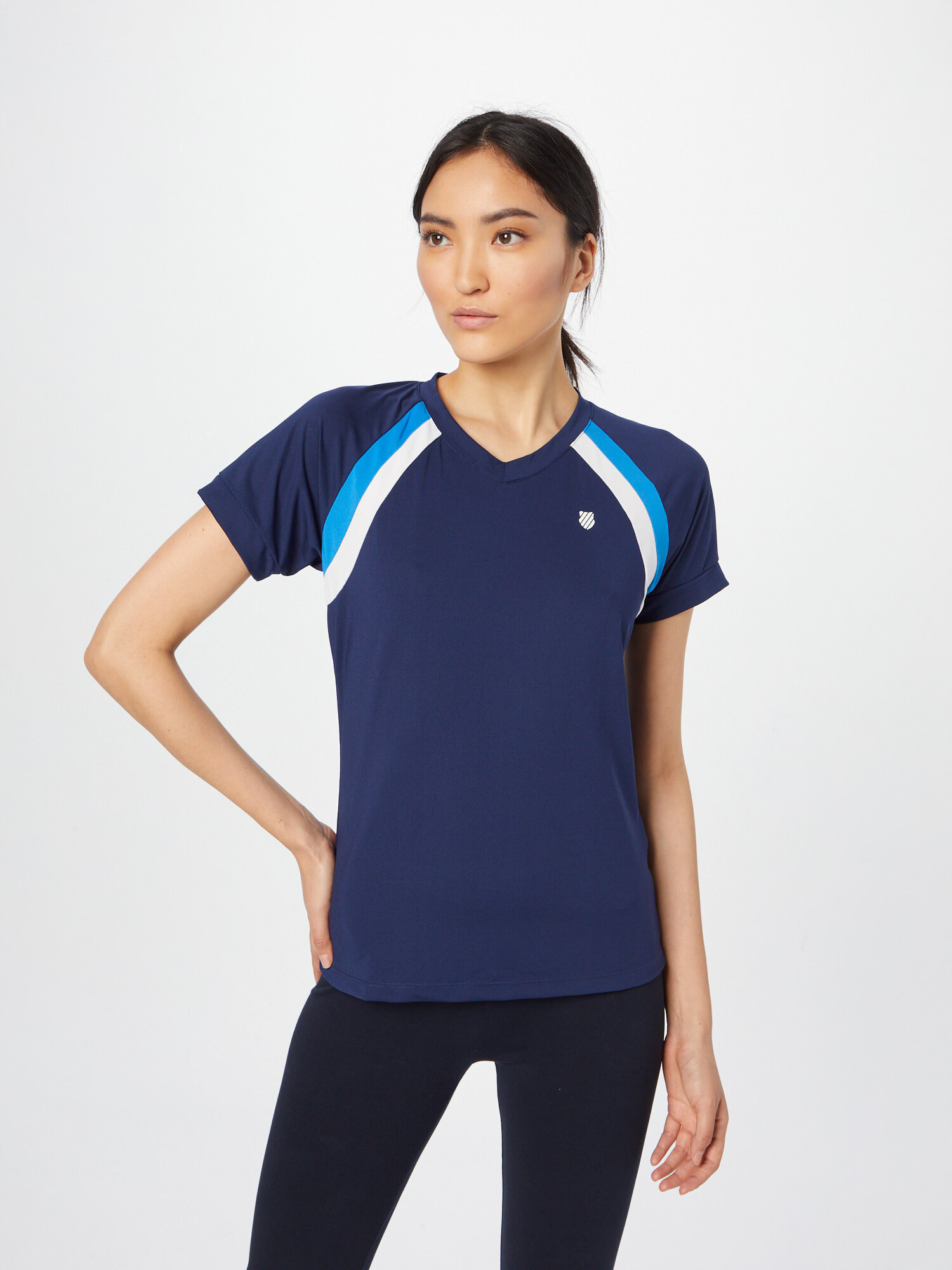 K-Swiss Performance Tricou funcțional bleumarin / azur / alb - Pled.ro