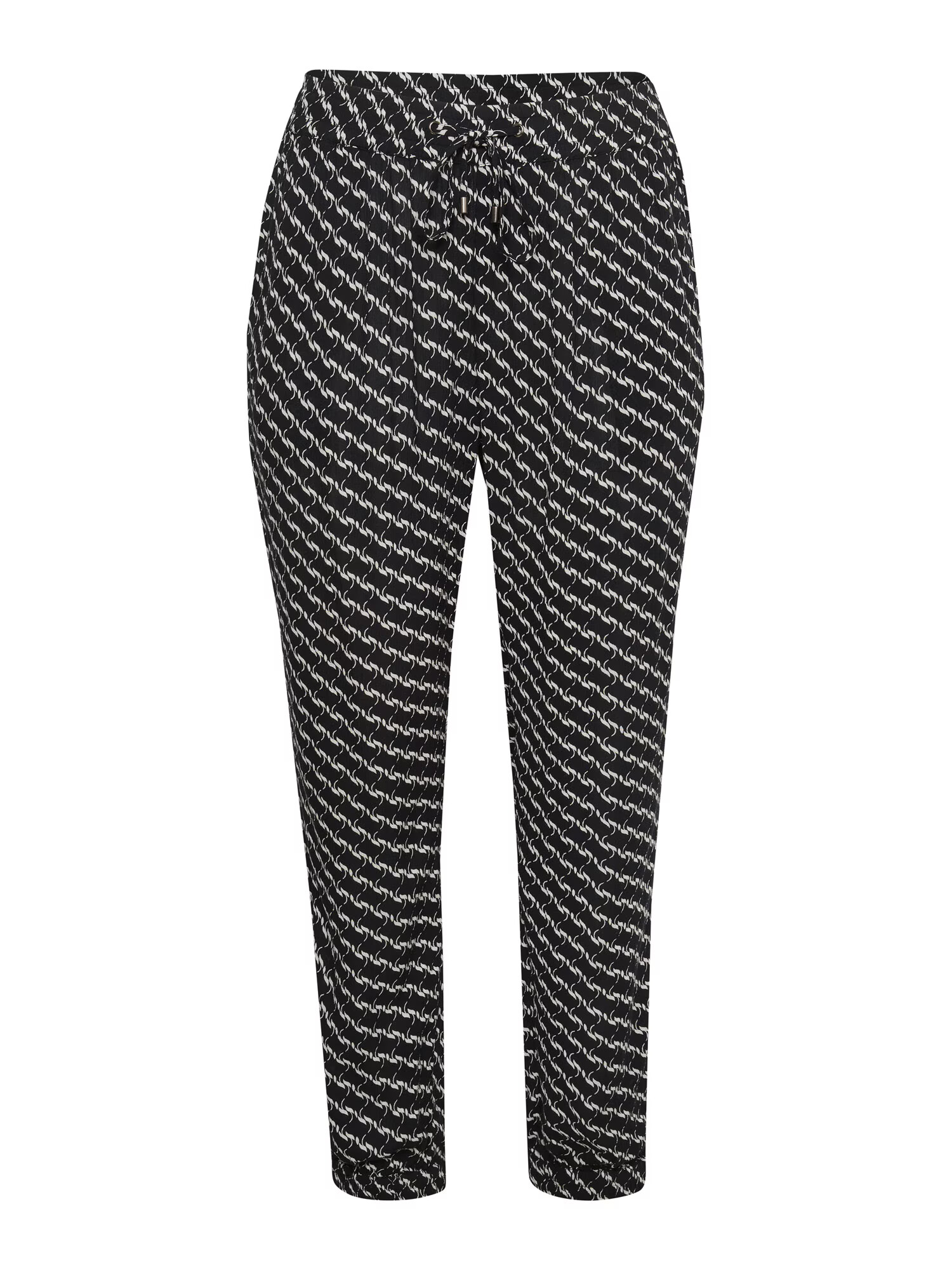 KAFFE CURVE Pantaloni 'Marca' negru / alb - Pled.ro