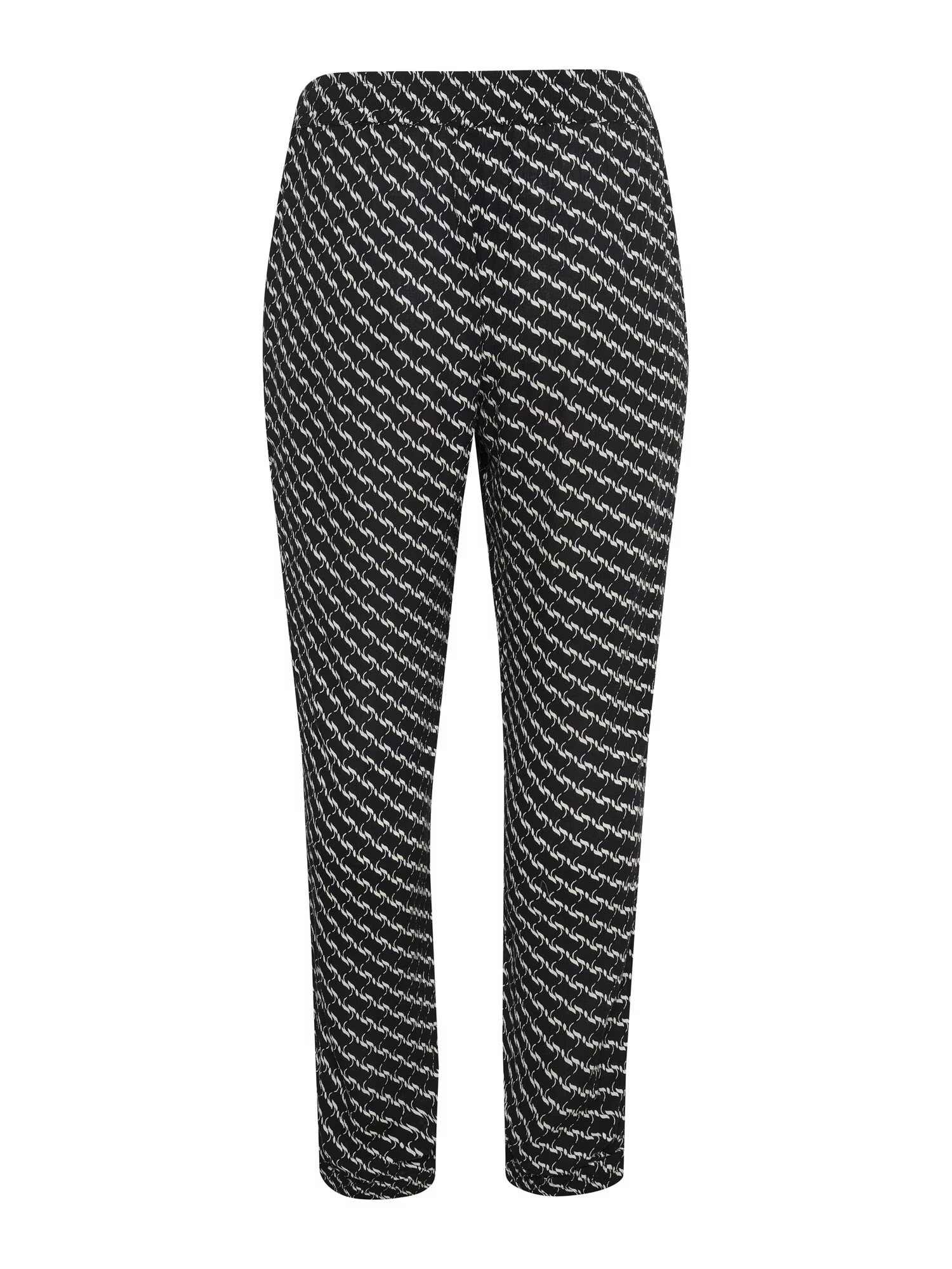 KAFFE CURVE Pantaloni 'Marca' negru / alb - Pled.ro